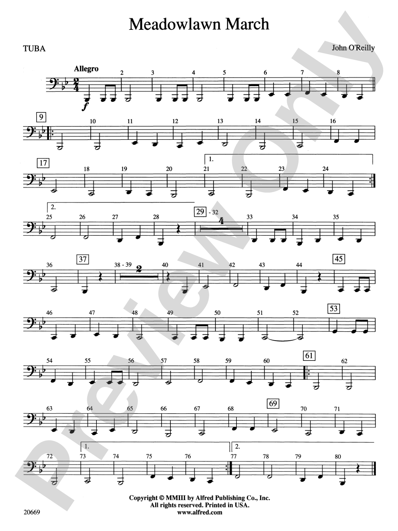 Meadowlawn March: Tuba