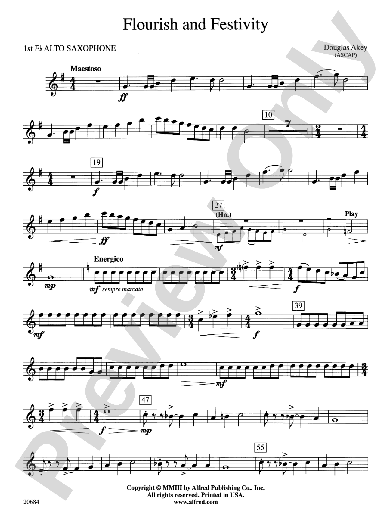 Flourish & Festivity: E-flat Alto Saxophone