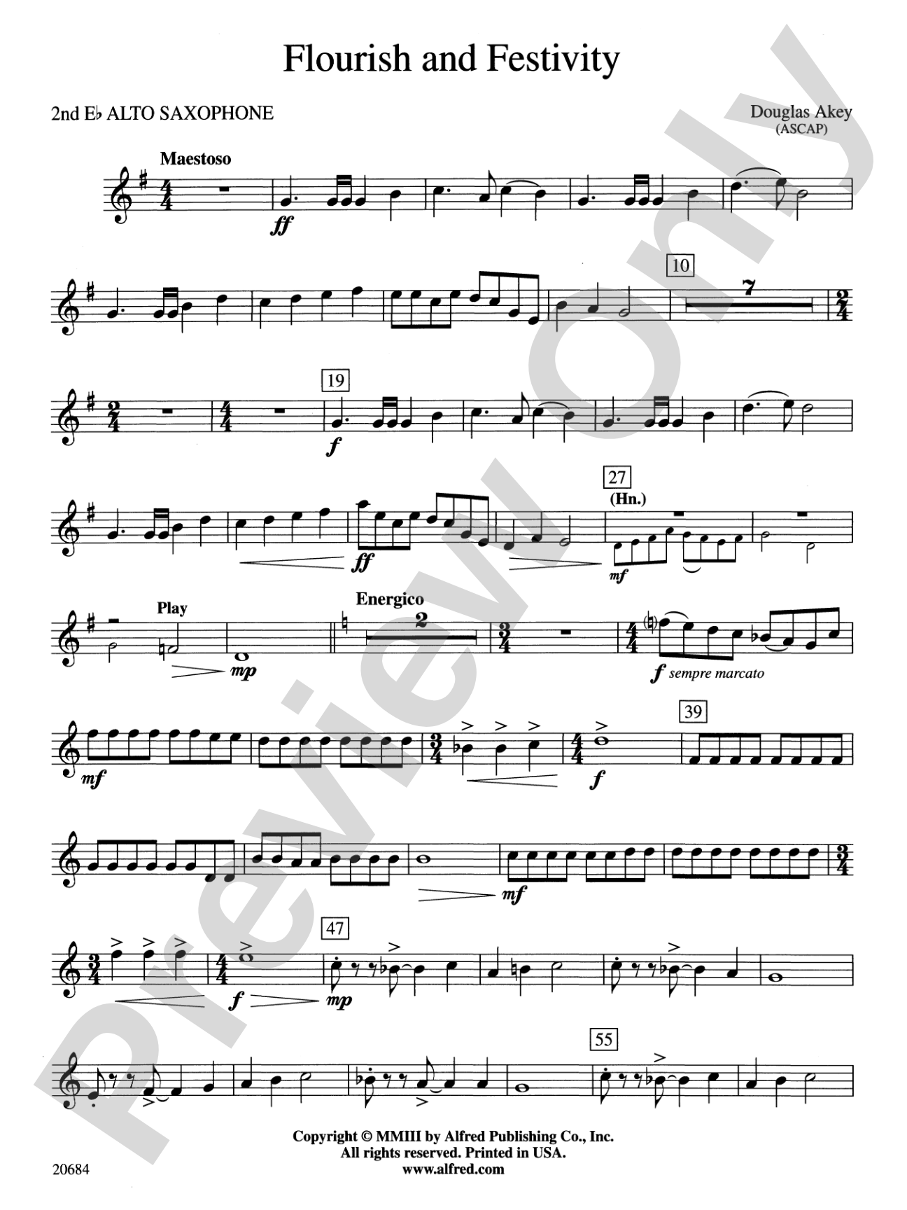Flourish & Festivity: 2nd E-flat Alto Saxophone