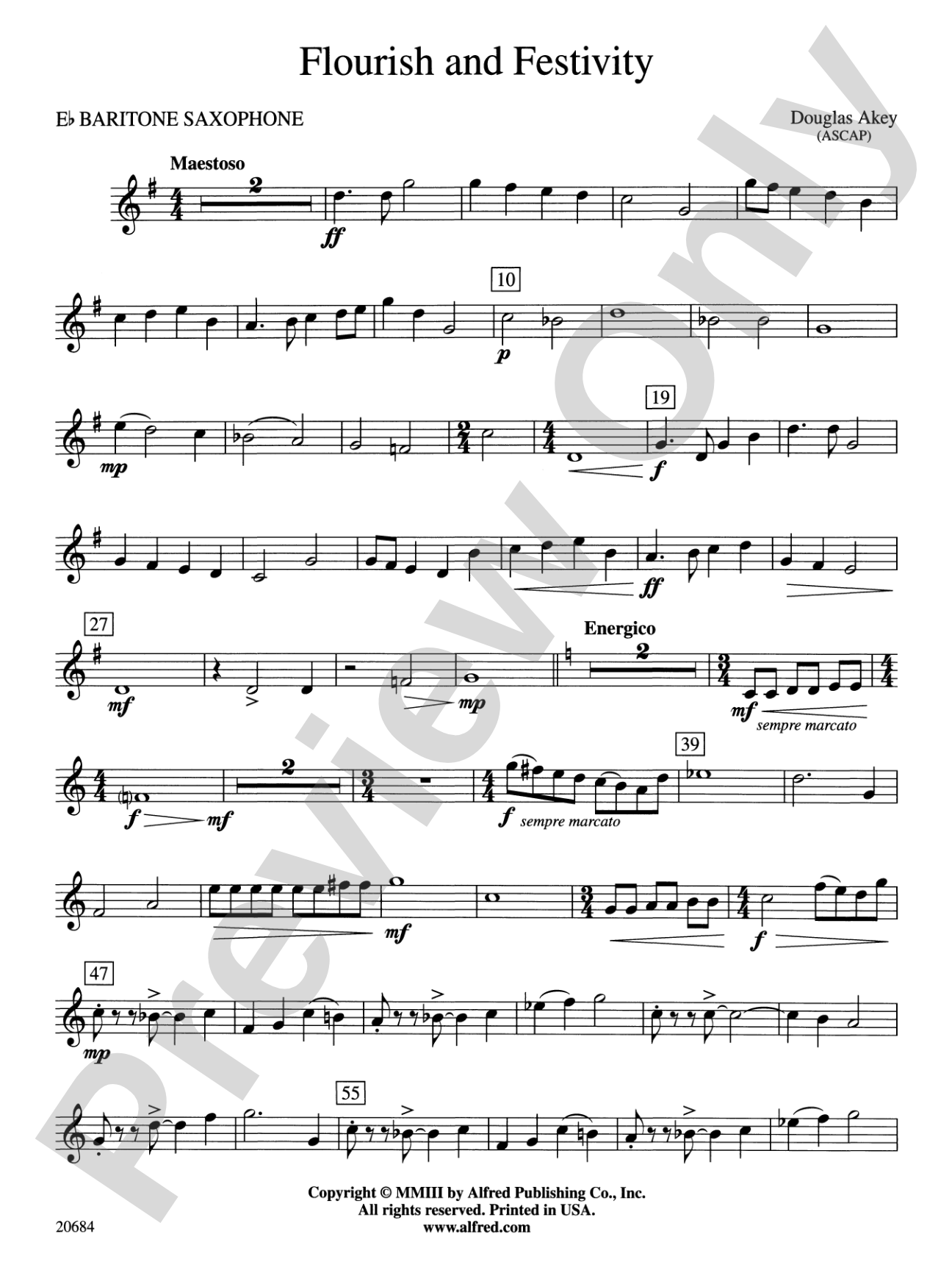 Flourish & Festivity: E-flat Baritone Saxophone