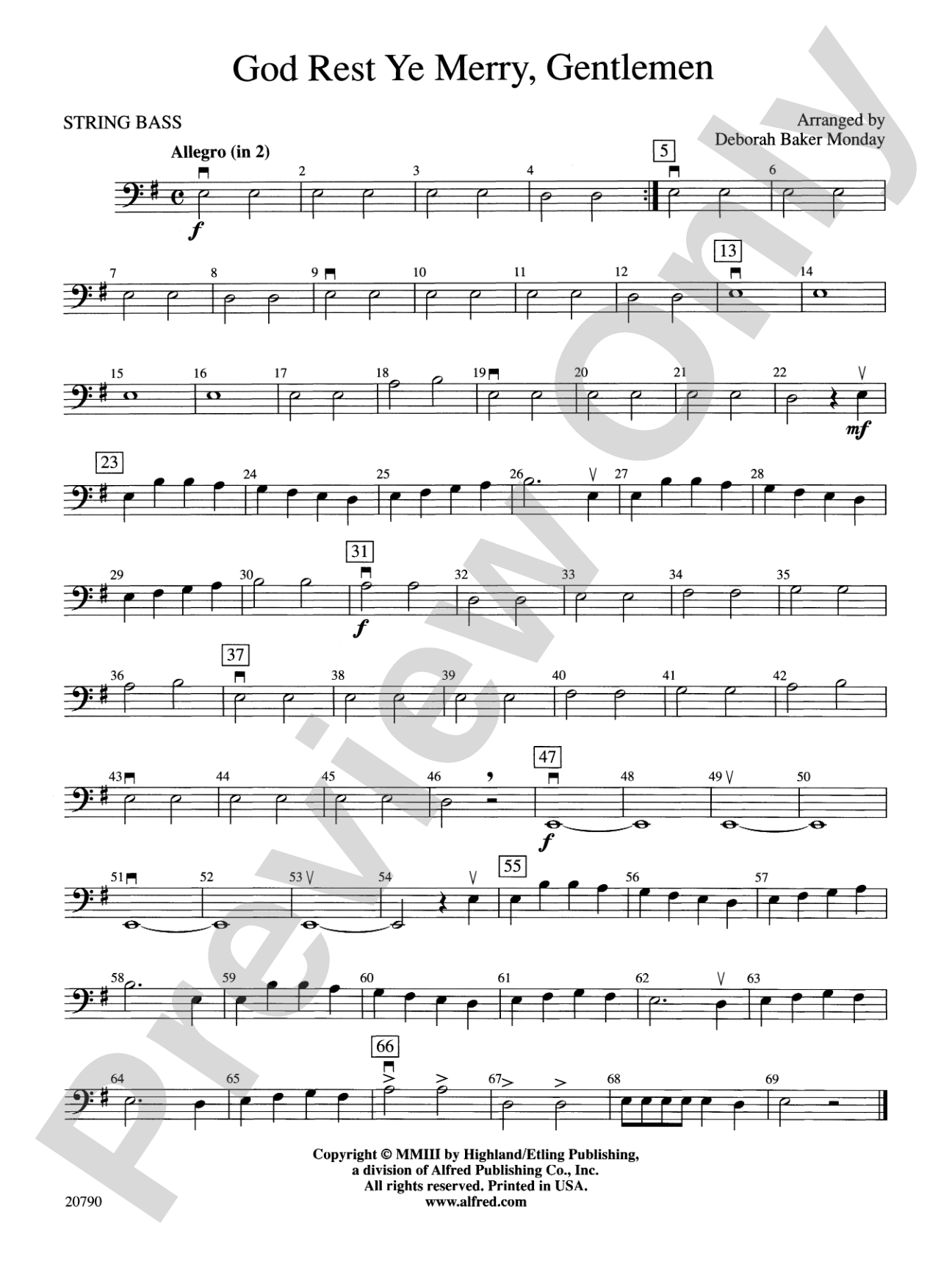 God Rest Ye Merry, Gentlemen: String Bass