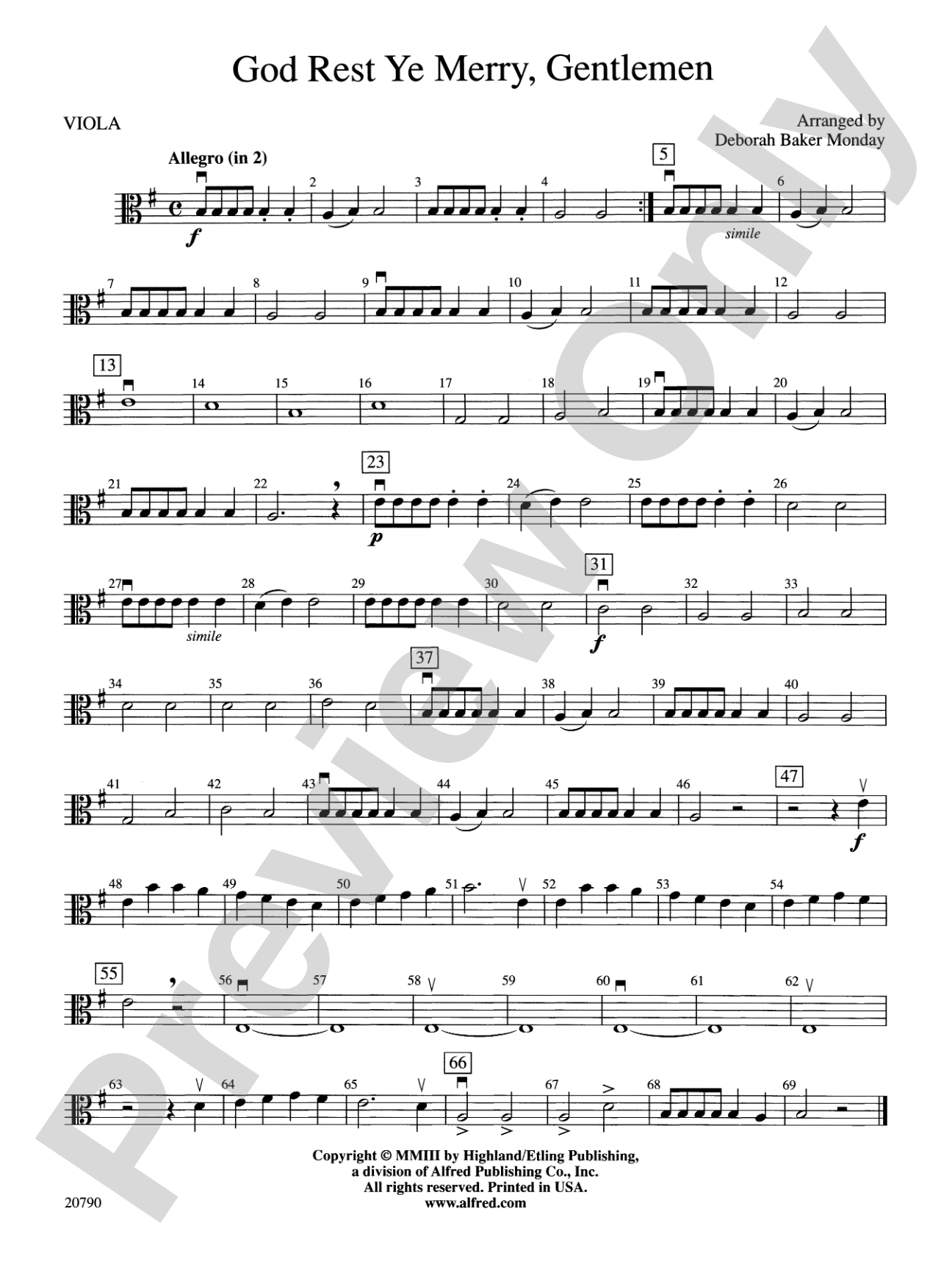 God Rest Ye Merry, Gentlemen: Viola