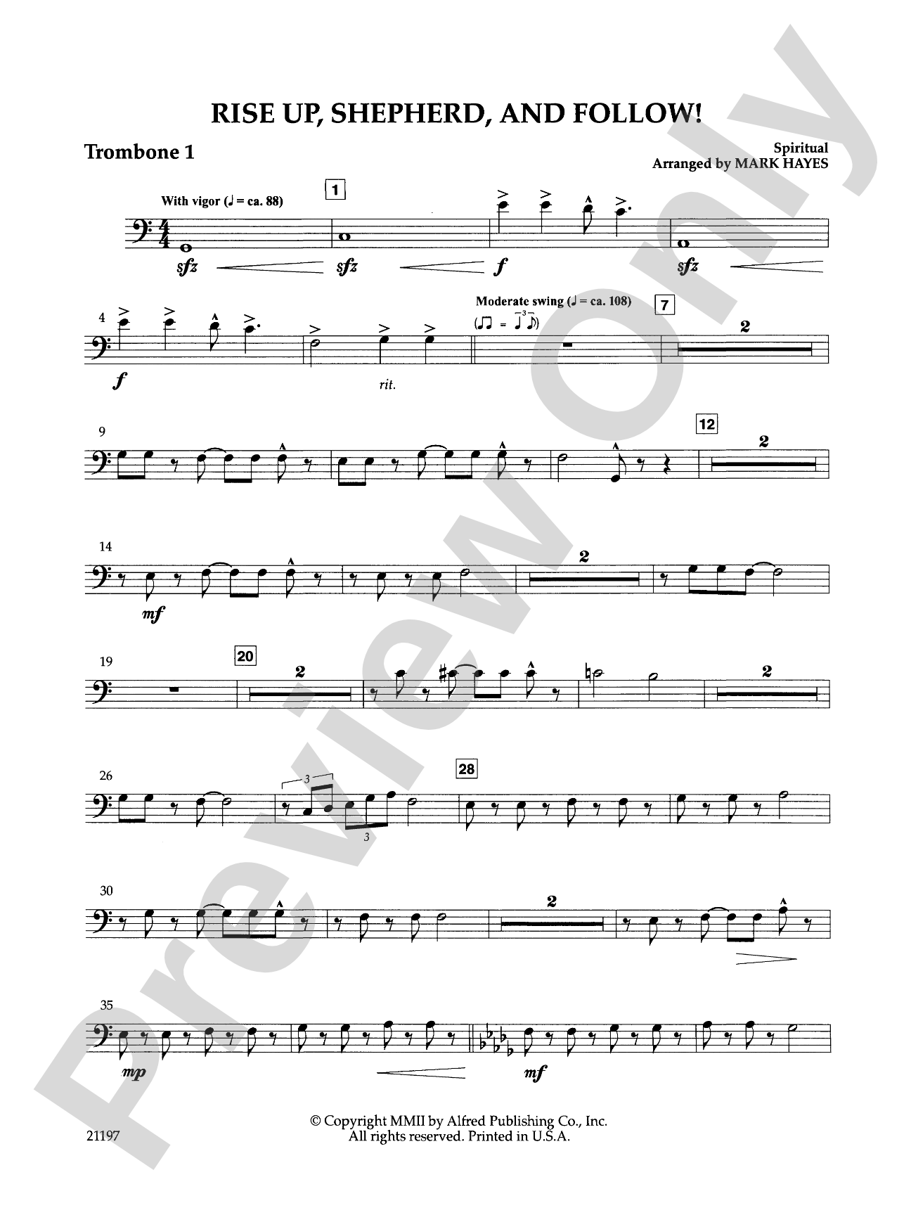 Rise Up, Shepherd, and Follow!: 1st Trombone: Choral SoundPax