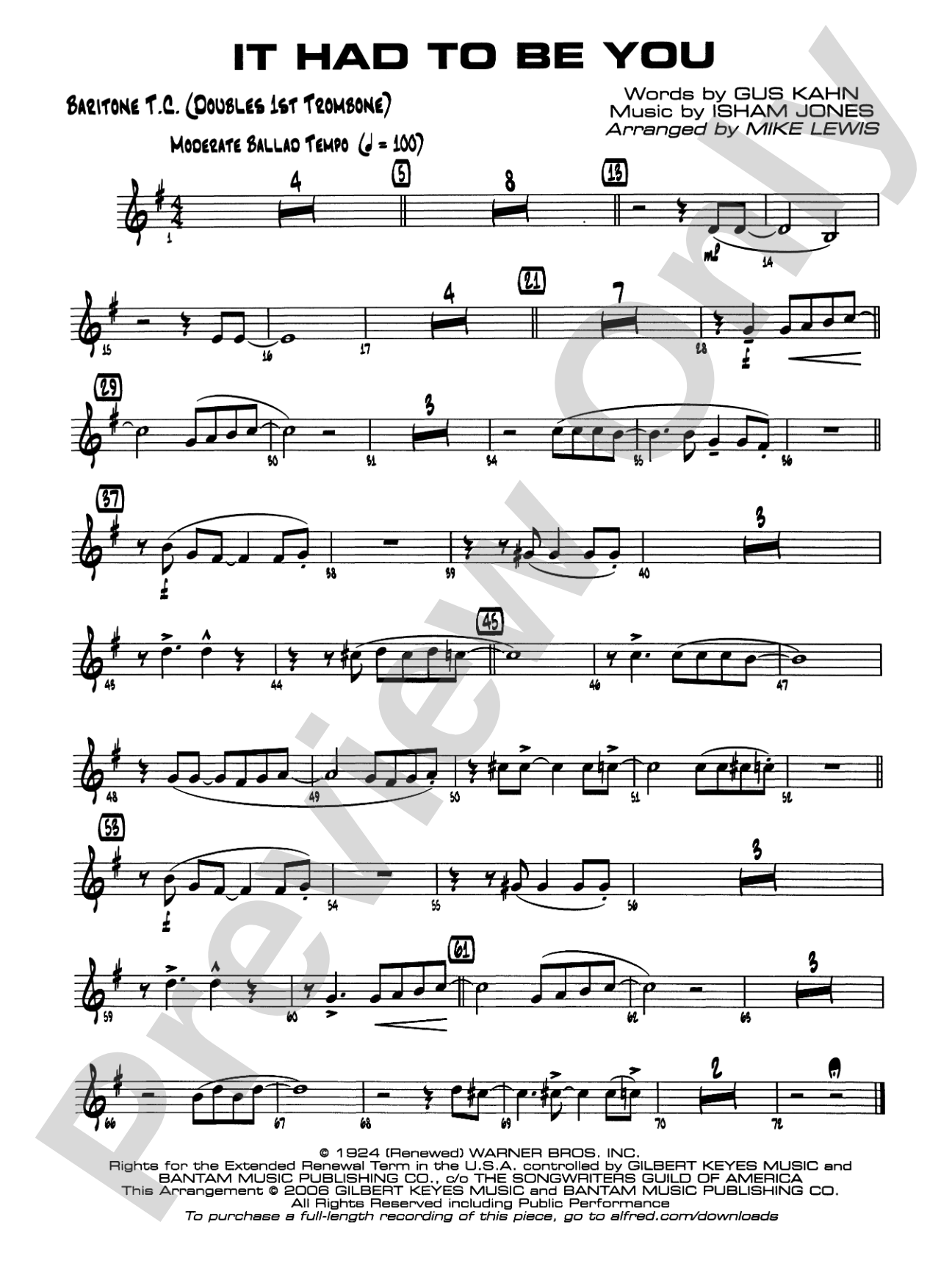 It Had to Be You: Baritone T.C.