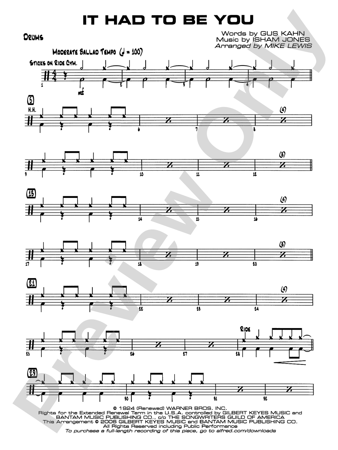 It Had to Be You: Drums