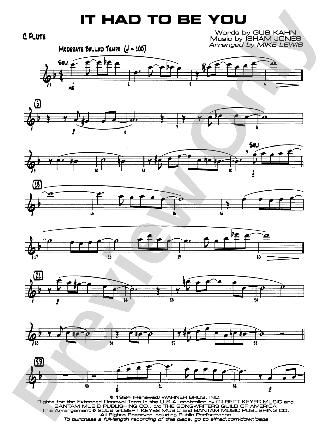 It Had to Be You: Flute
