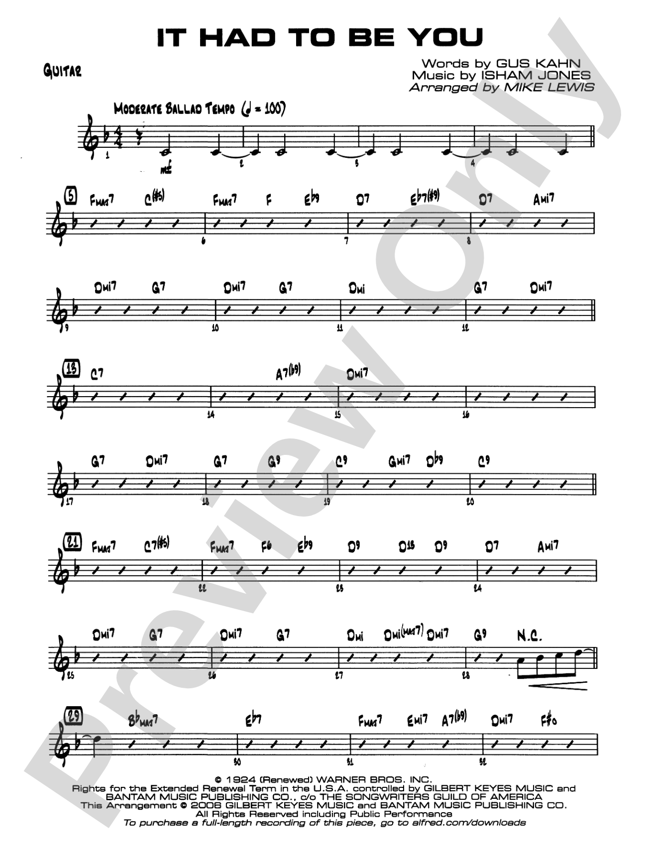 It Had to Be You: Guitar