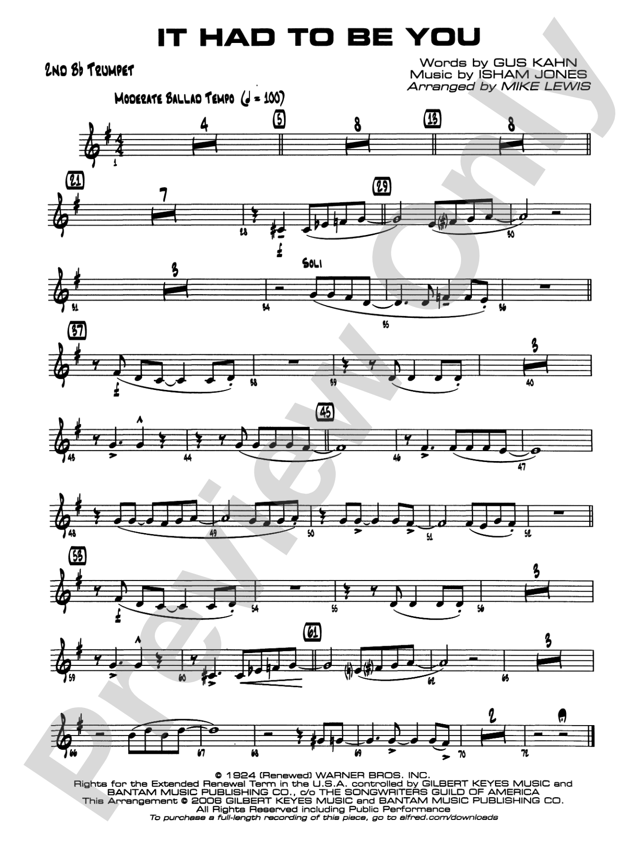It Had to Be You: 2nd B-flat Trumpet