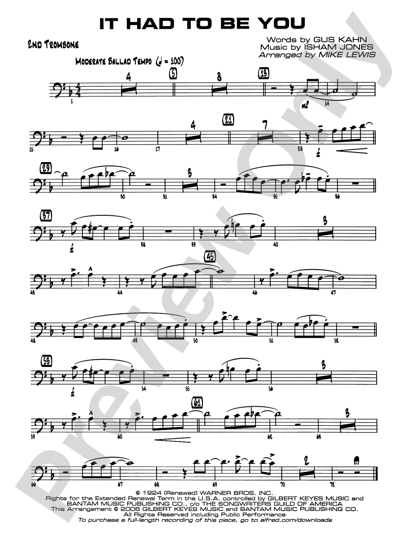 It Had to Be You: 2nd Trombone