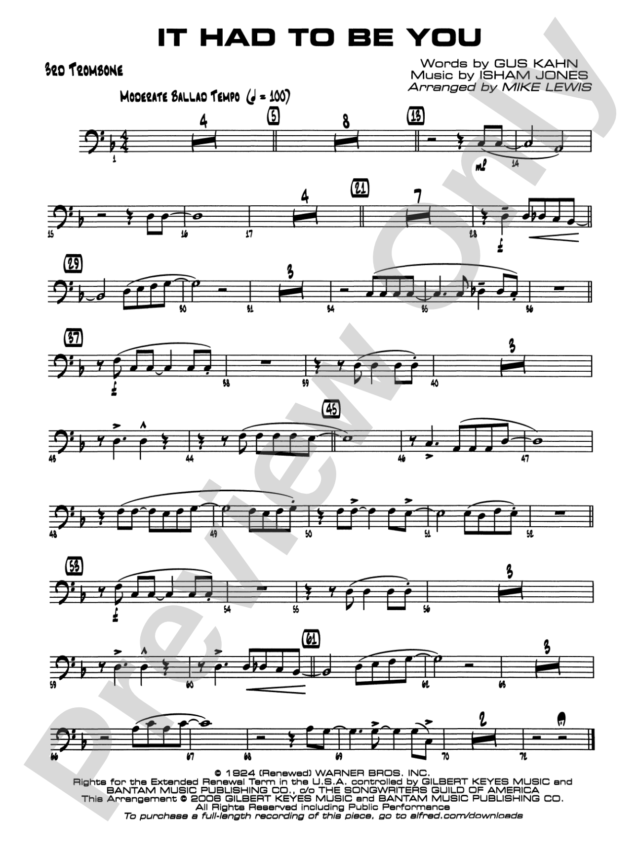 It Had to Be You: 3rd Trombone