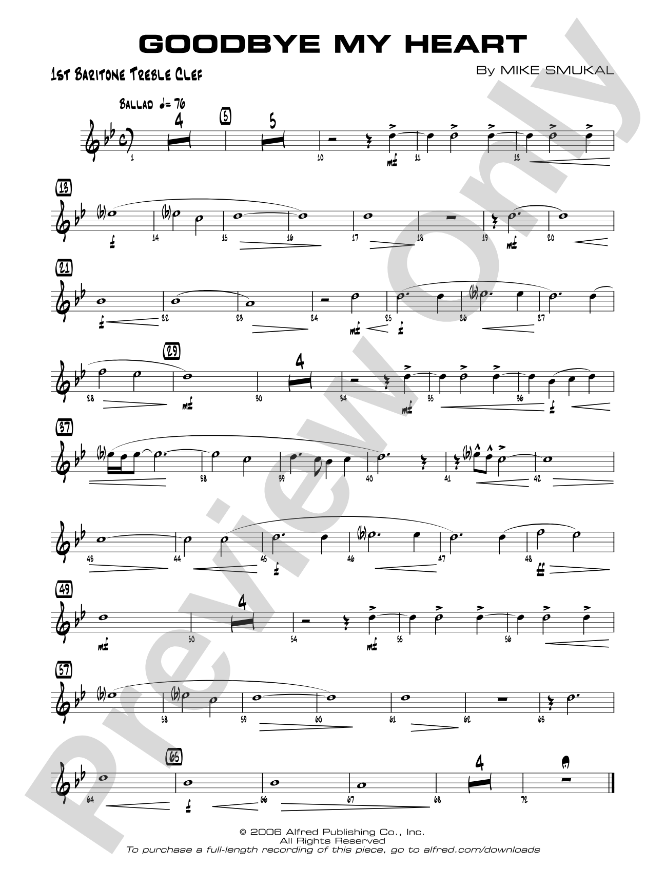 Goodbye My Heart: Baritone T.C.