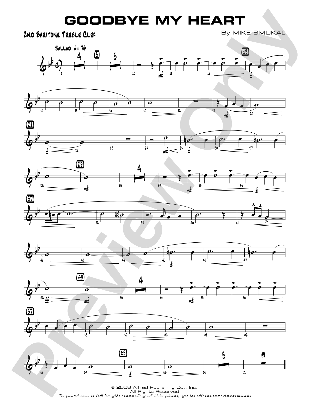 Goodbye My Heart: 2nd Baritone T.C.