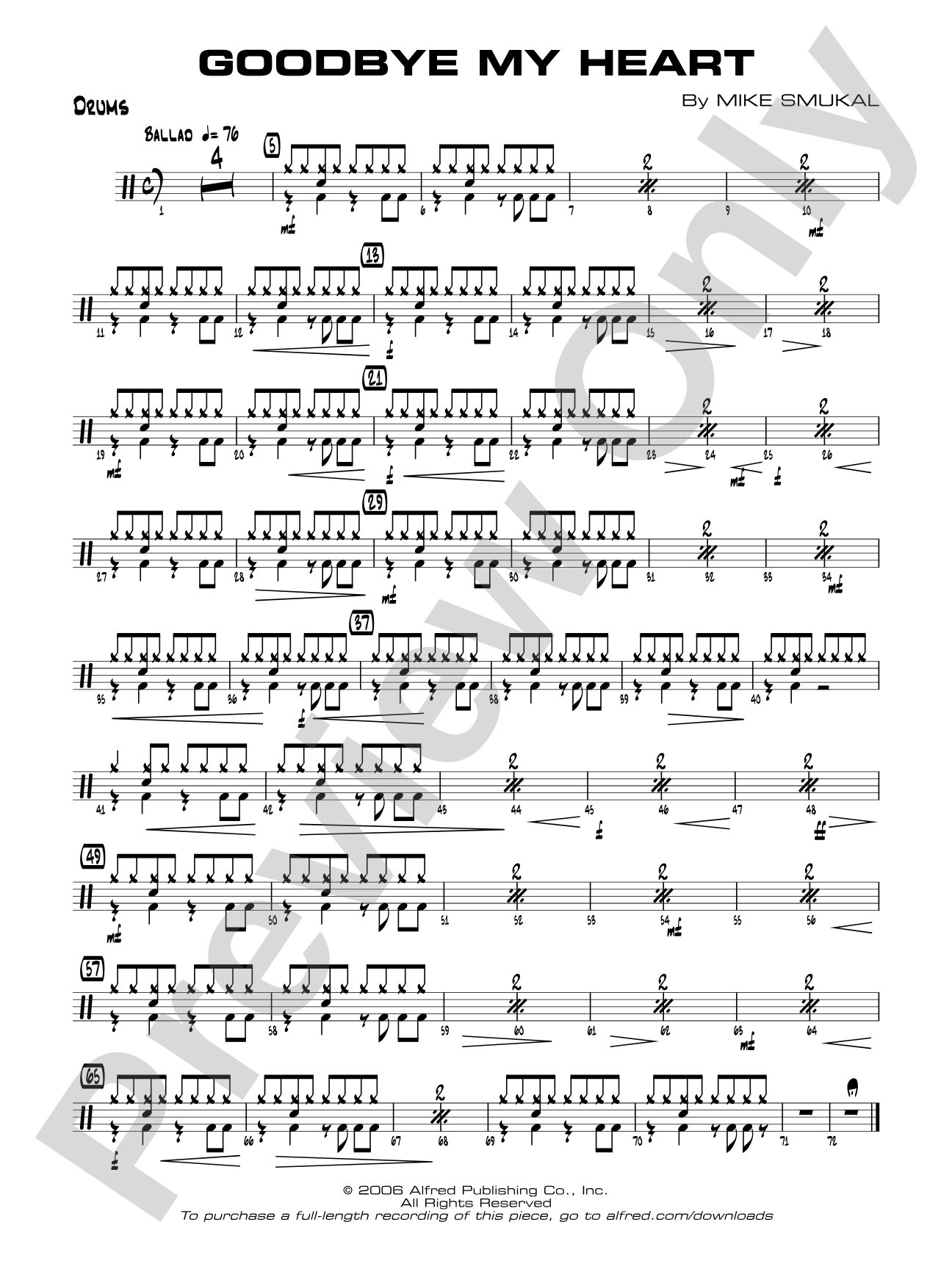 Goodbye My Heart: Drums