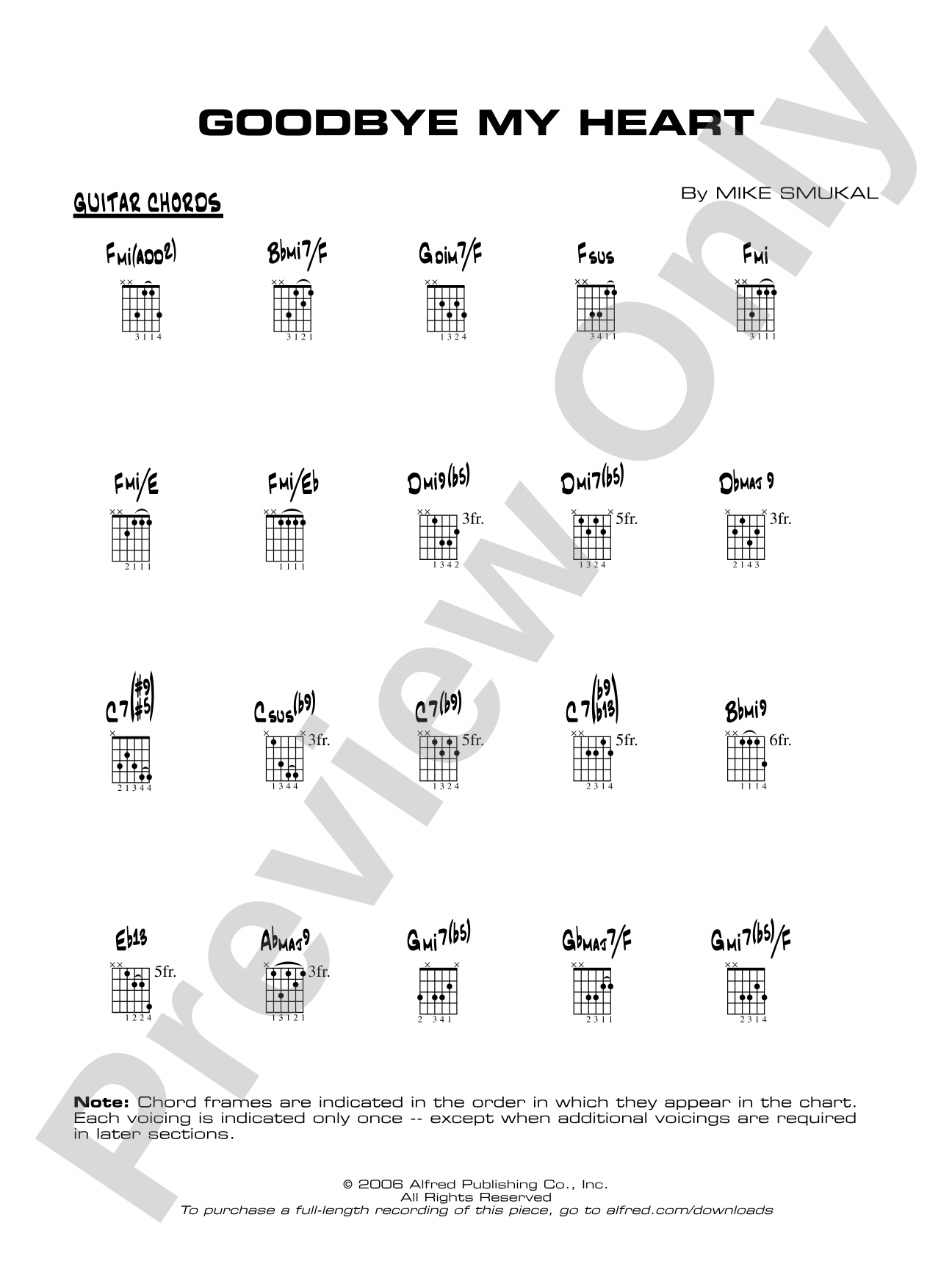 Goodbye My Heart: Guitar Chords
