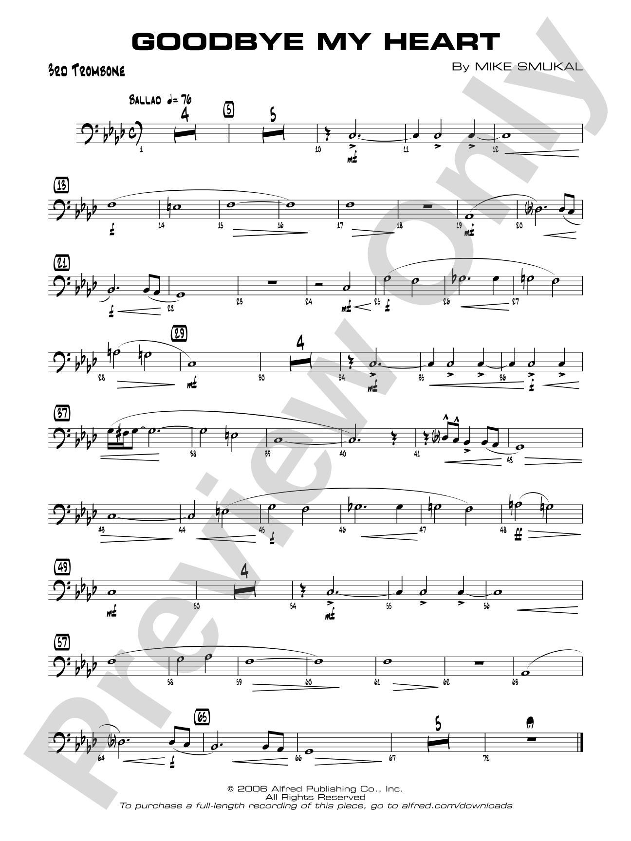 Goodbye My Heart: 3rd Trombone