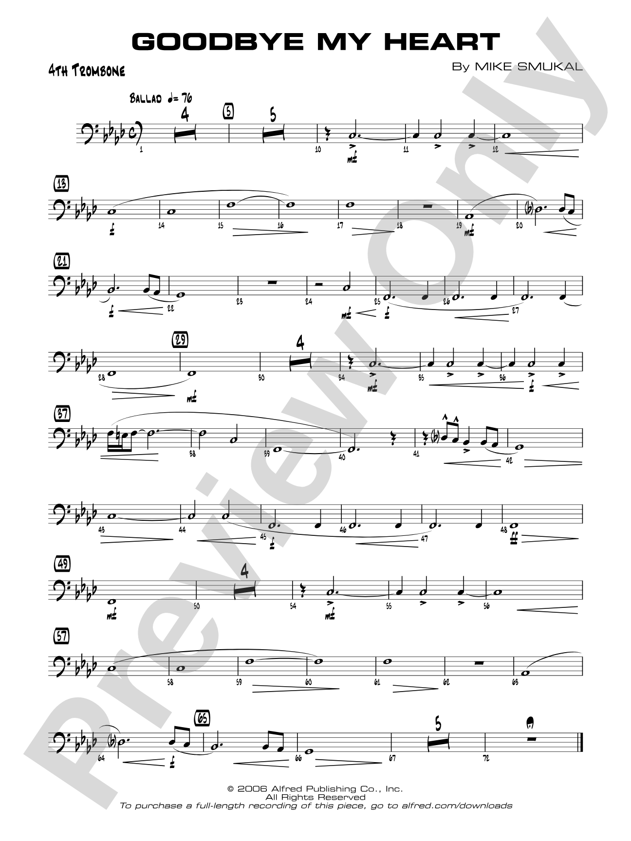 Goodbye My Heart: 4th Trombone