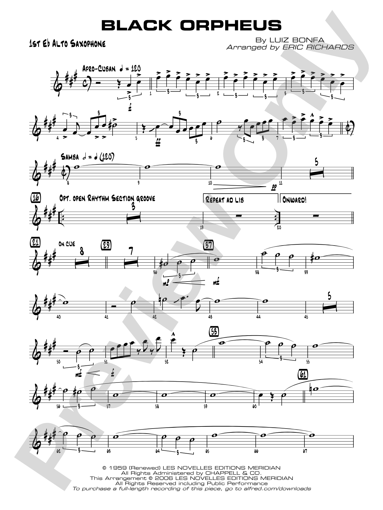 Black Orpheus: E-flat Alto Saxophone
