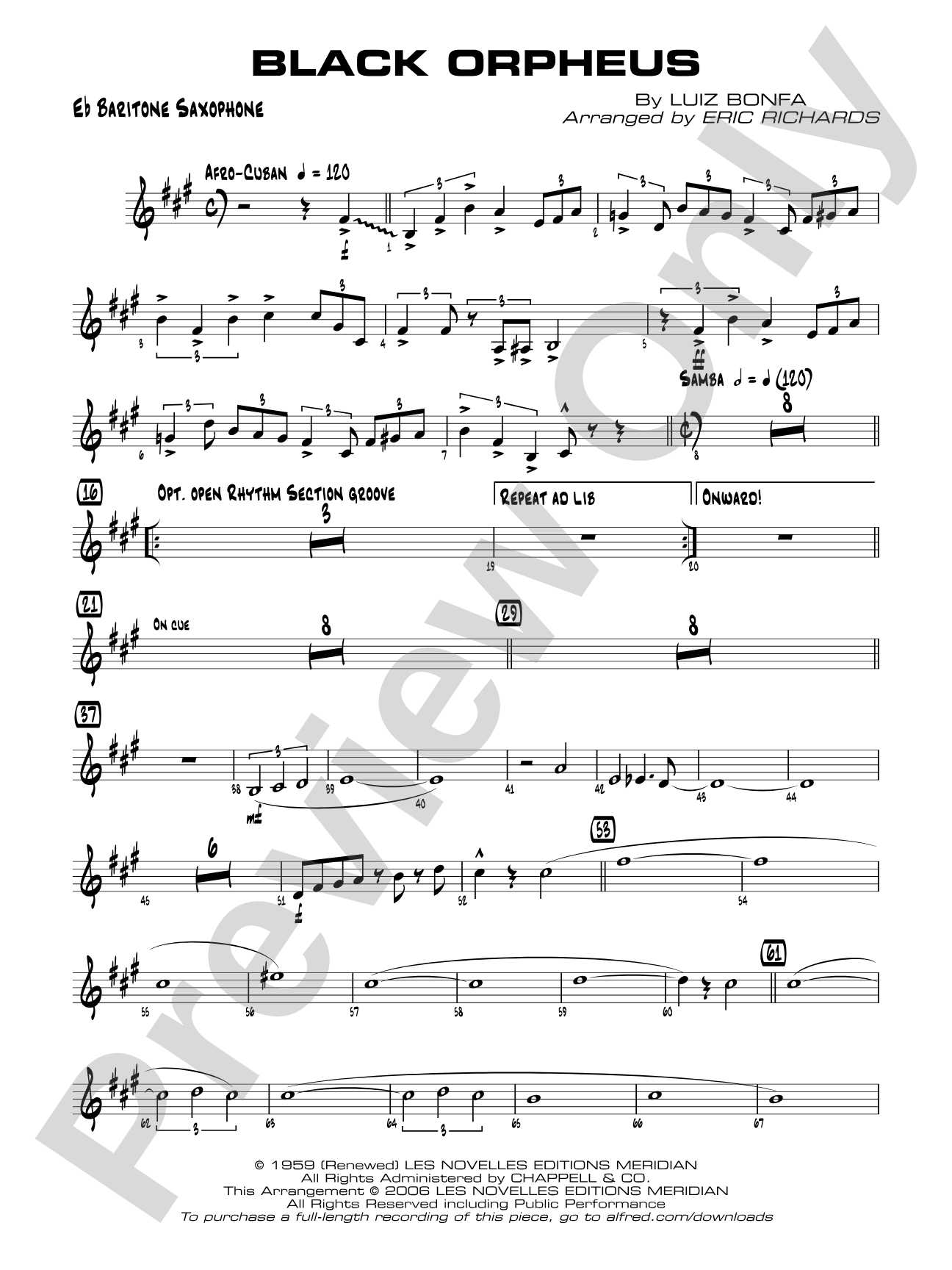 Black Orpheus: E-flat Baritone Saxophone