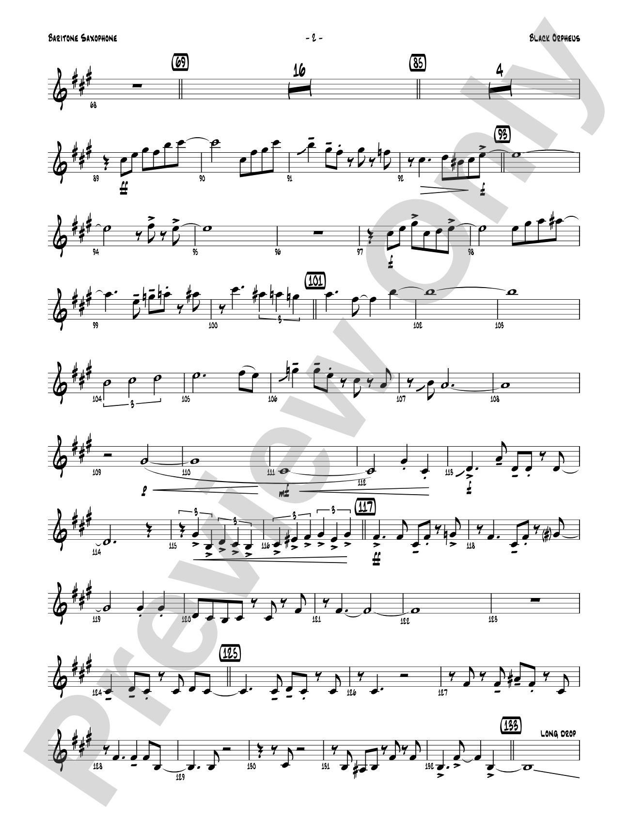 Black Orpheus: E-flat Baritone Saxophone