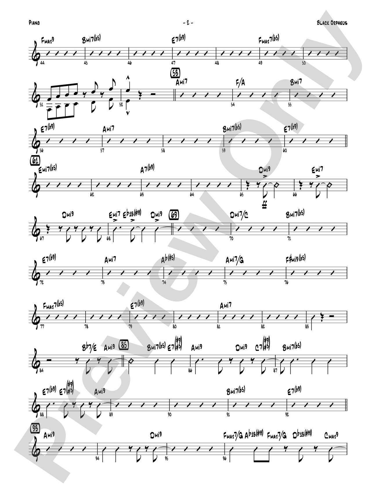 Black Orpheus: Piano Accompaniment