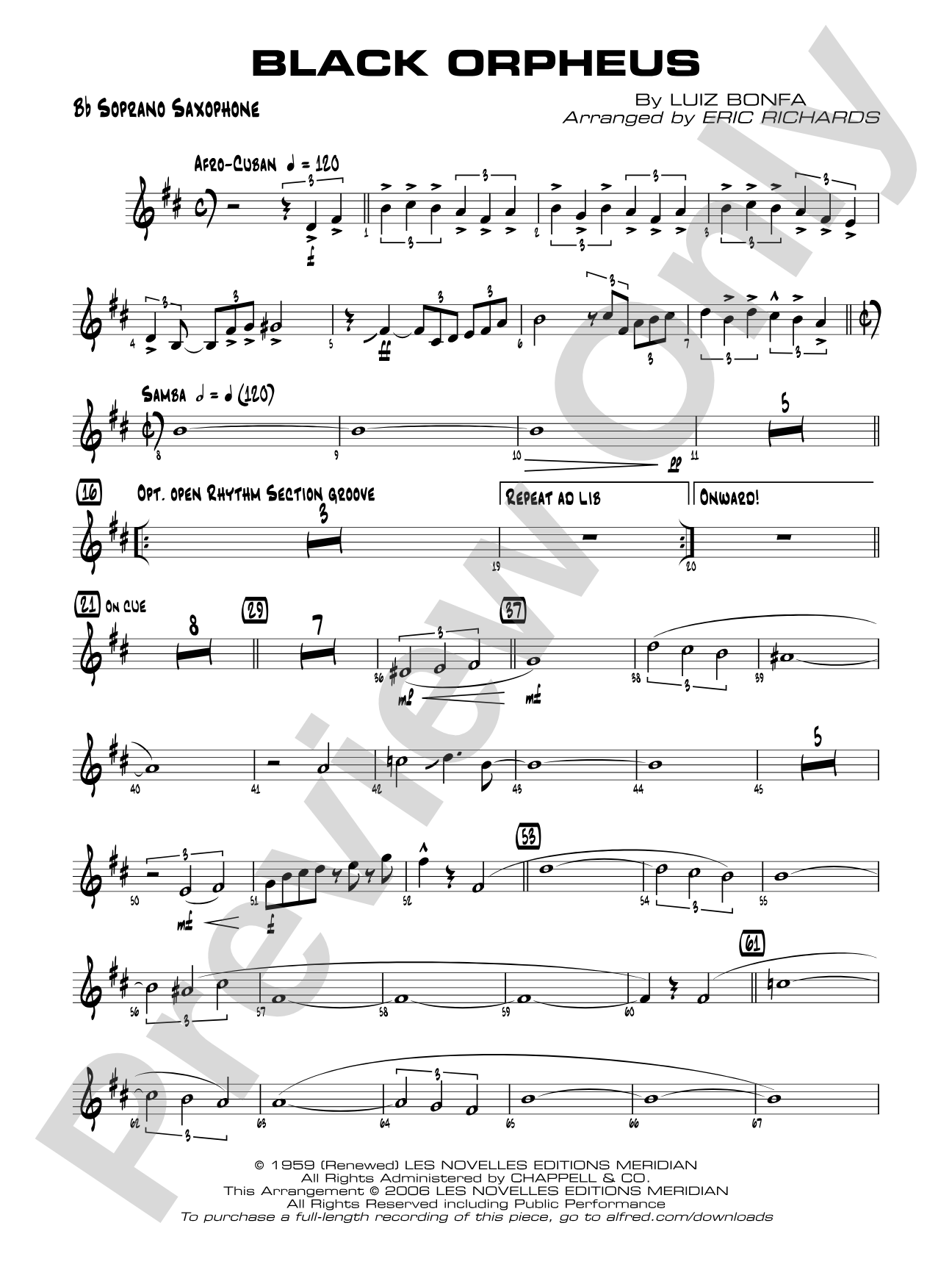 Black Orpheus: B-flat Soprano Saxophone
