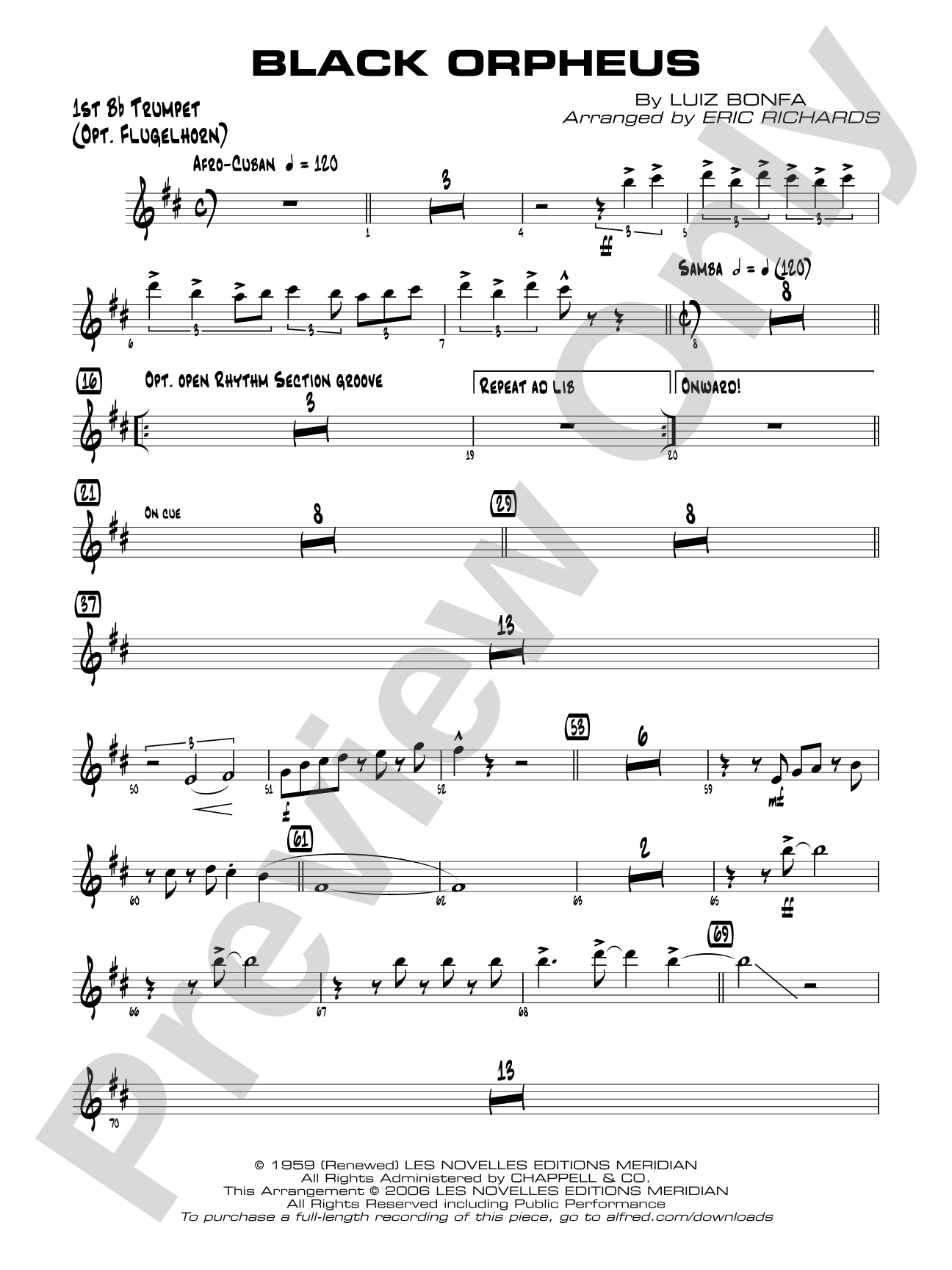 Black Orpheus: 1st B-flat Trumpet
