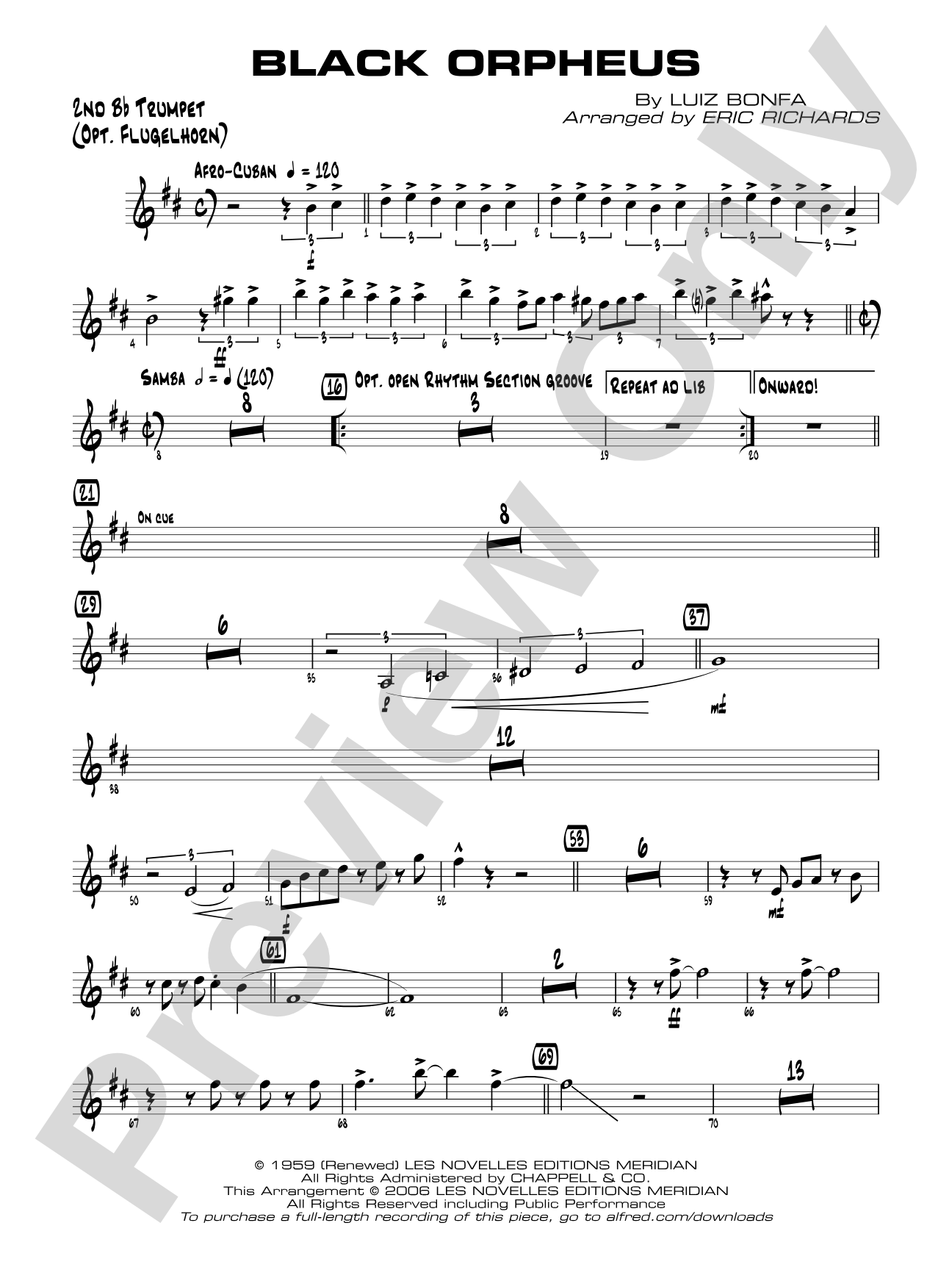 Black Orpheus: 2nd B-flat Trumpet