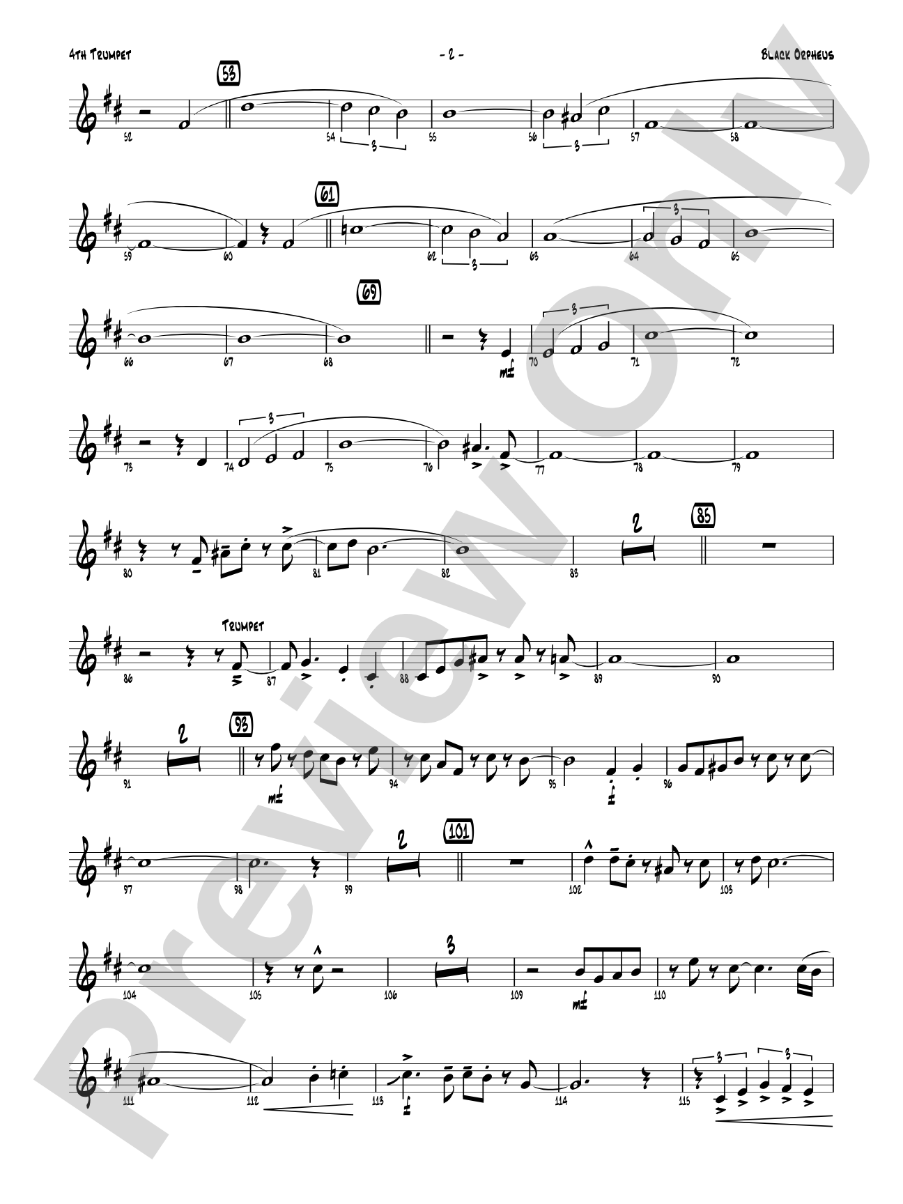 Black Orpheus: 4th B-flat Trumpet