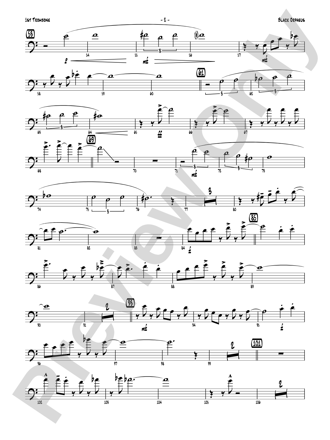 Black Orpheus: 1st Trombone