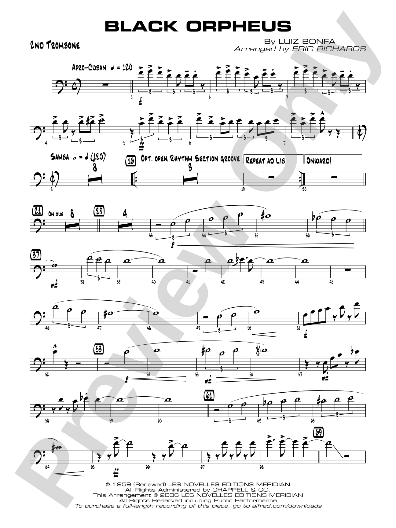 Black Orpheus: 2nd Trombone