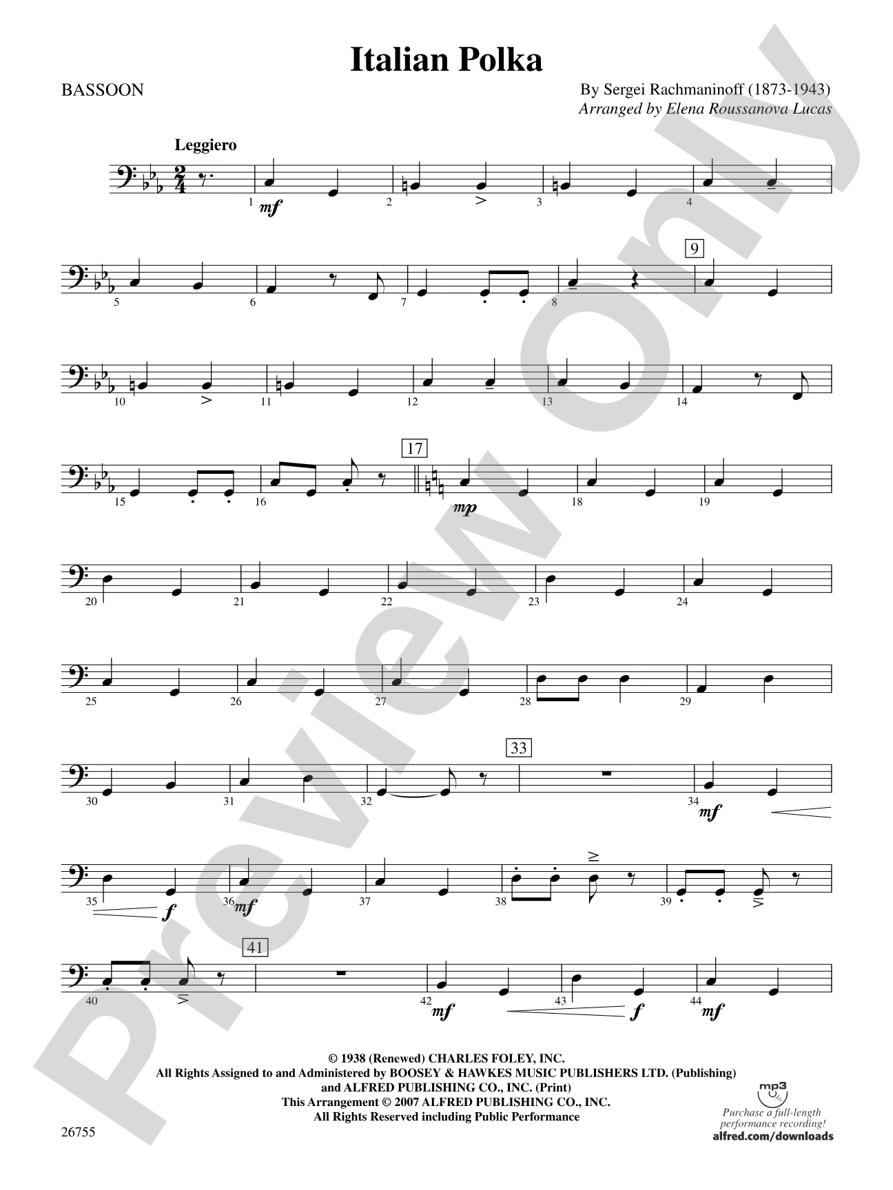 Italian Polka: Bassoon