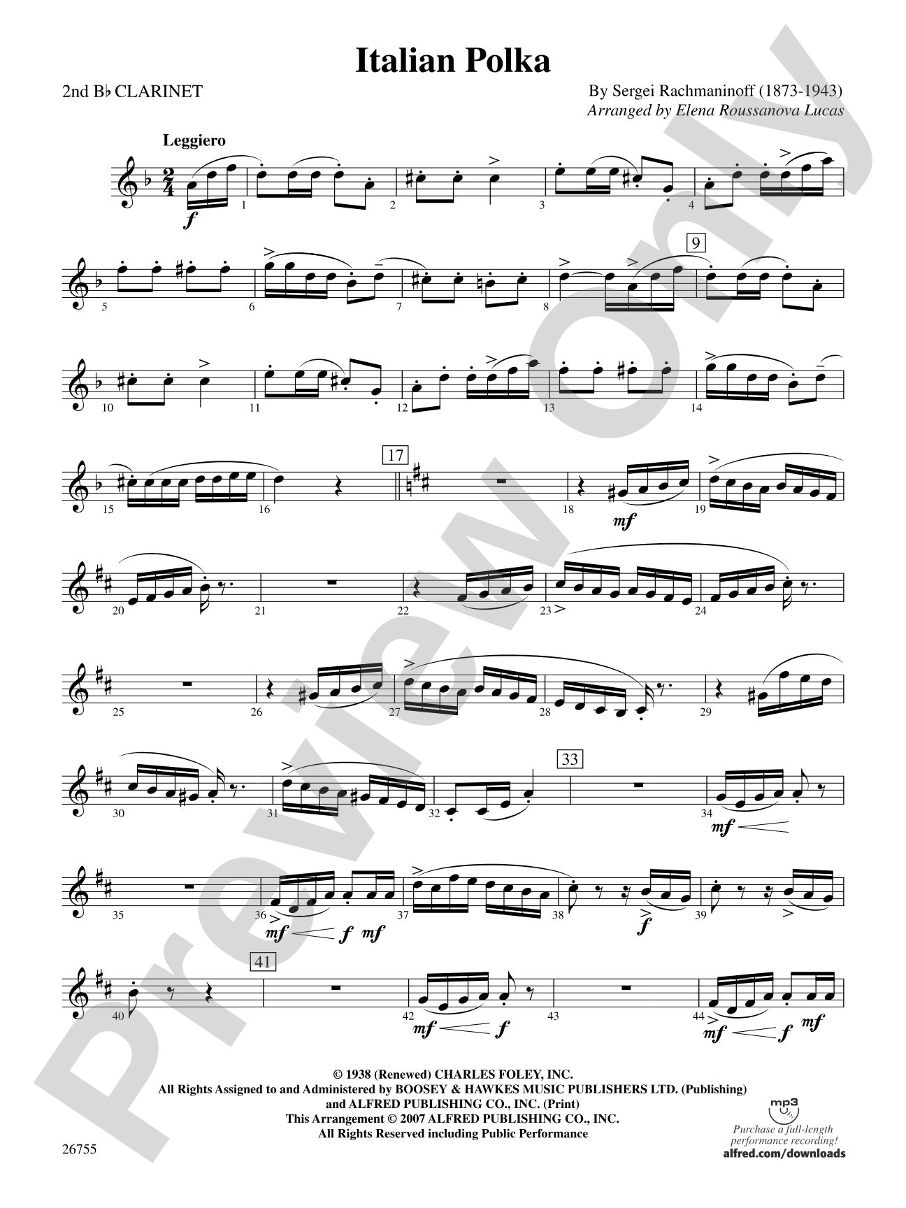 Italian Polka: 2nd B-flat Clarinet