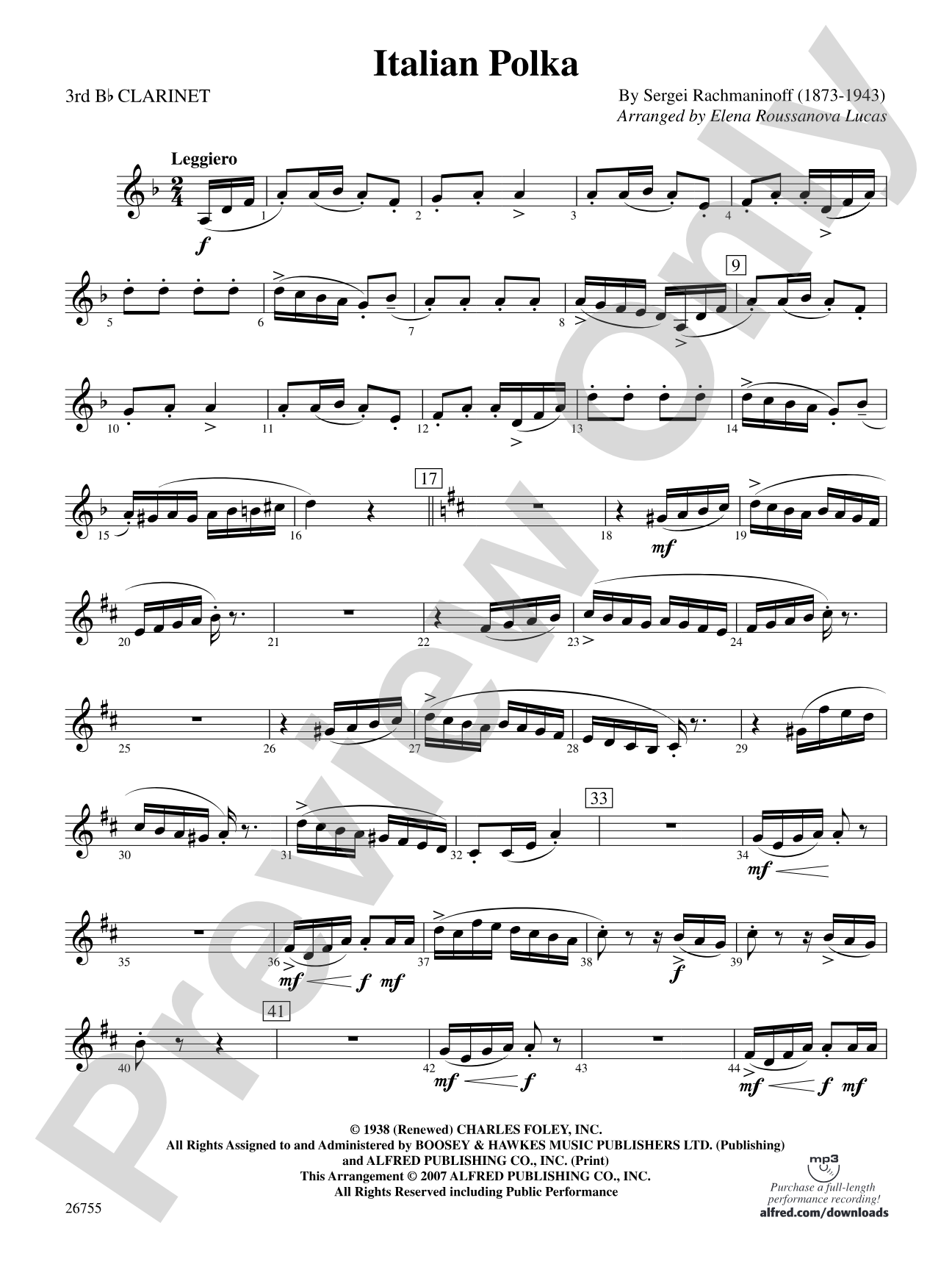 Italian Polka: 3rd B-flat Clarinet