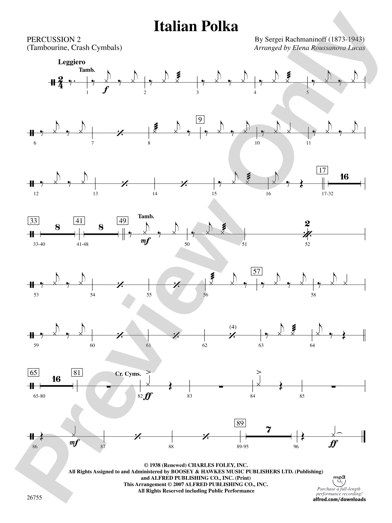 Italian Polka: 2nd Percussion