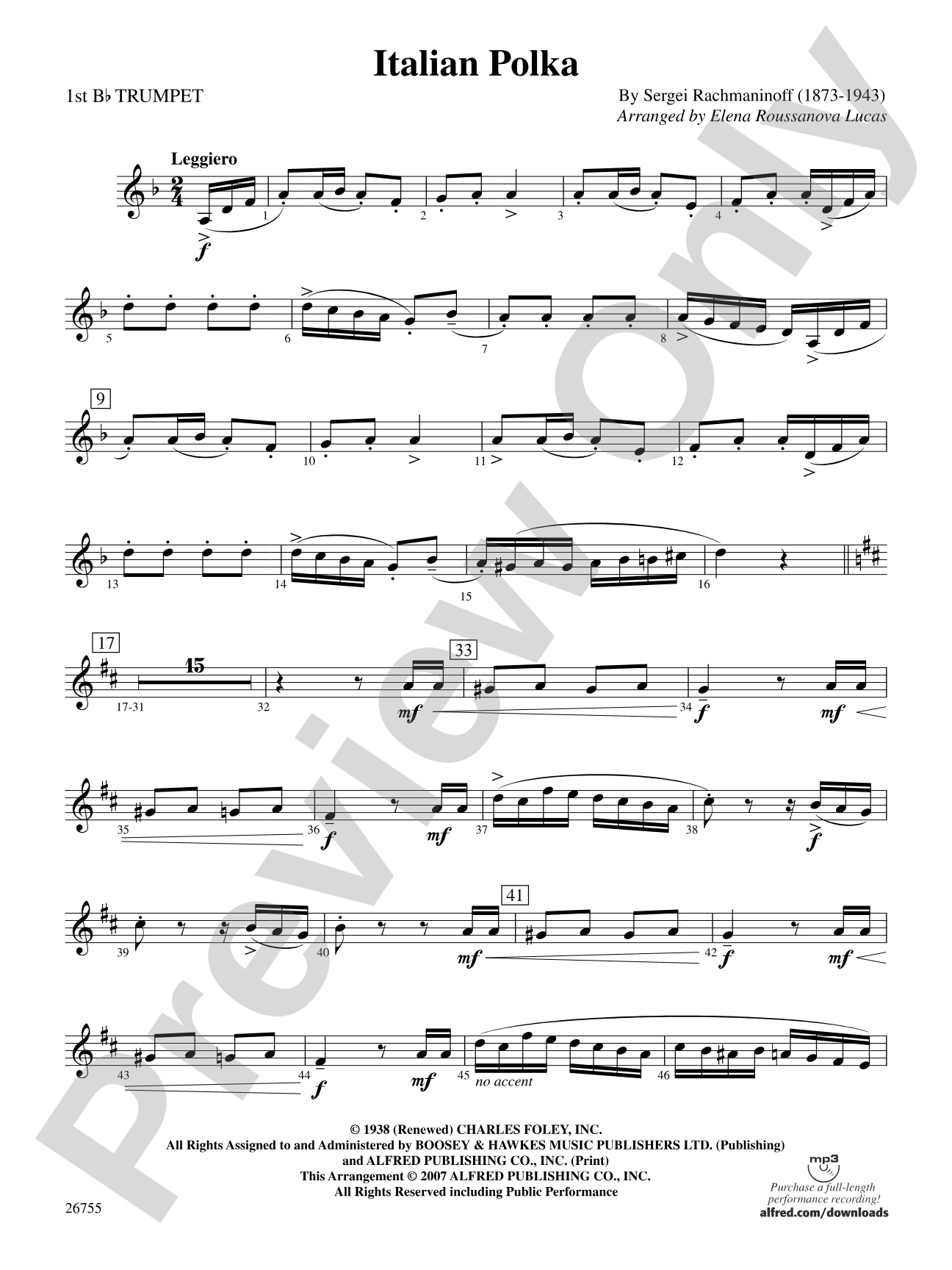 Italian Polka: 1st B-flat Trumpet