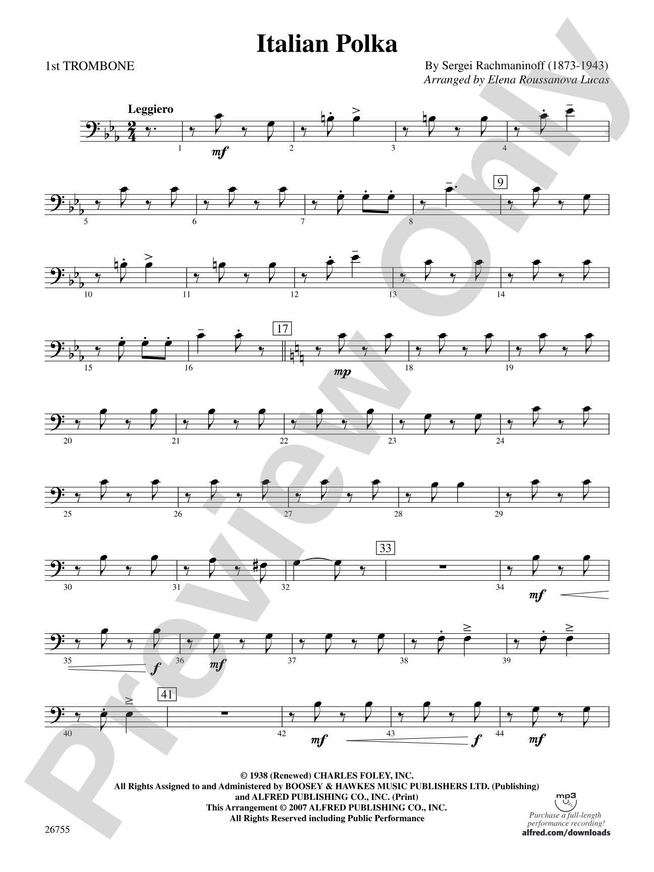 Italian Polka: 1st Trombone