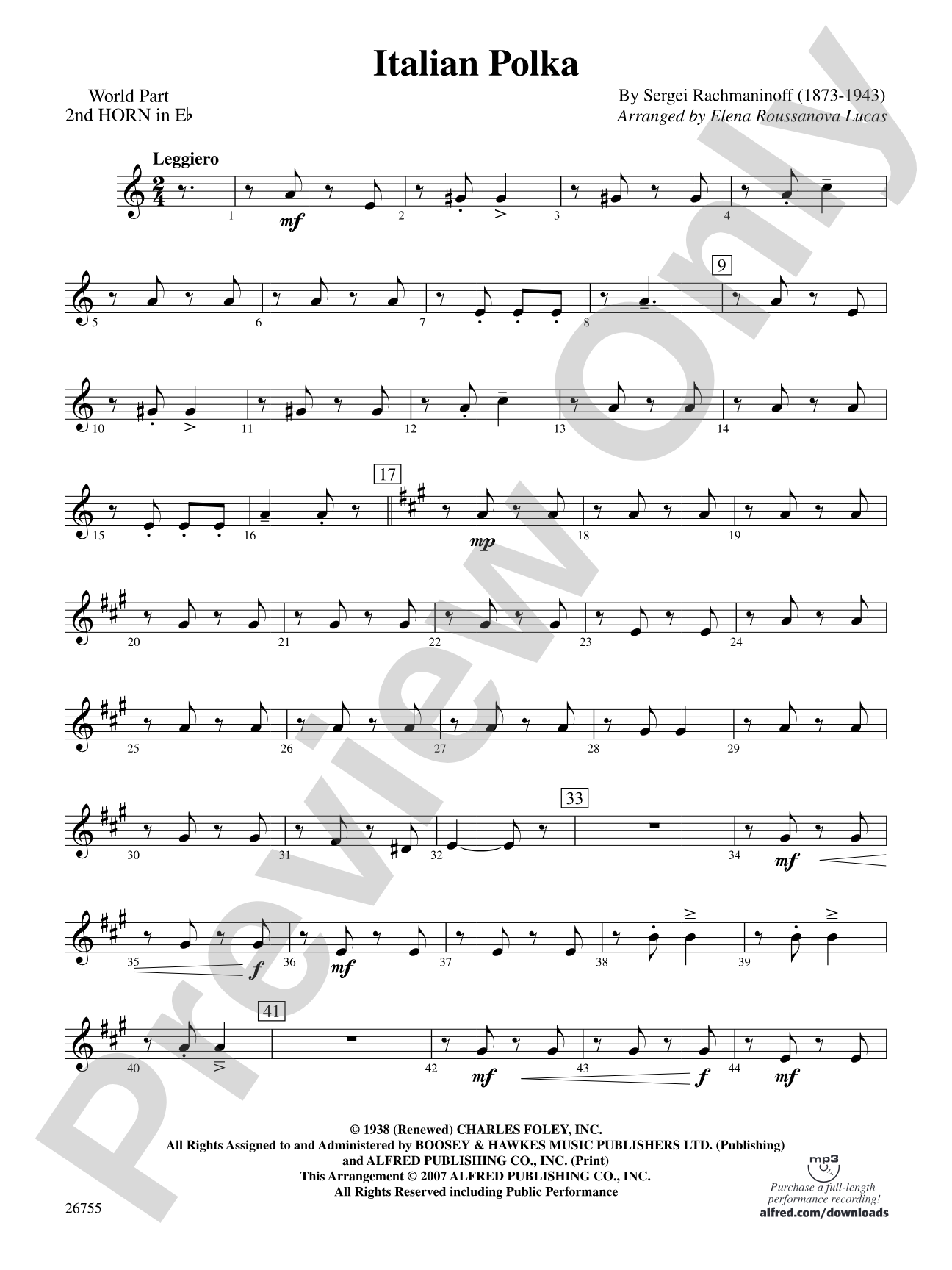 Italian Polka: (wp) 2nd Horn in E-flat