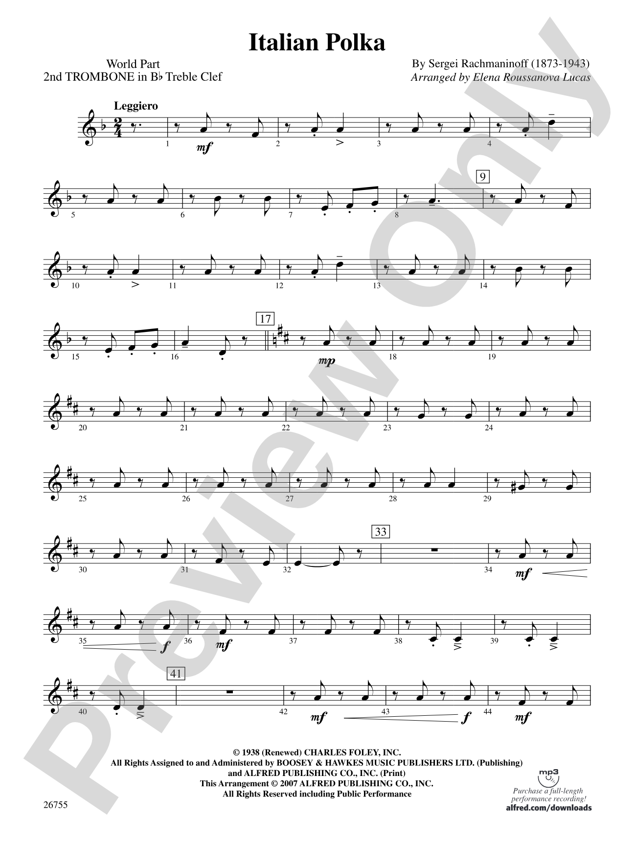 Italian Polka: (wp) 2nd B-flat Trombone T.C.