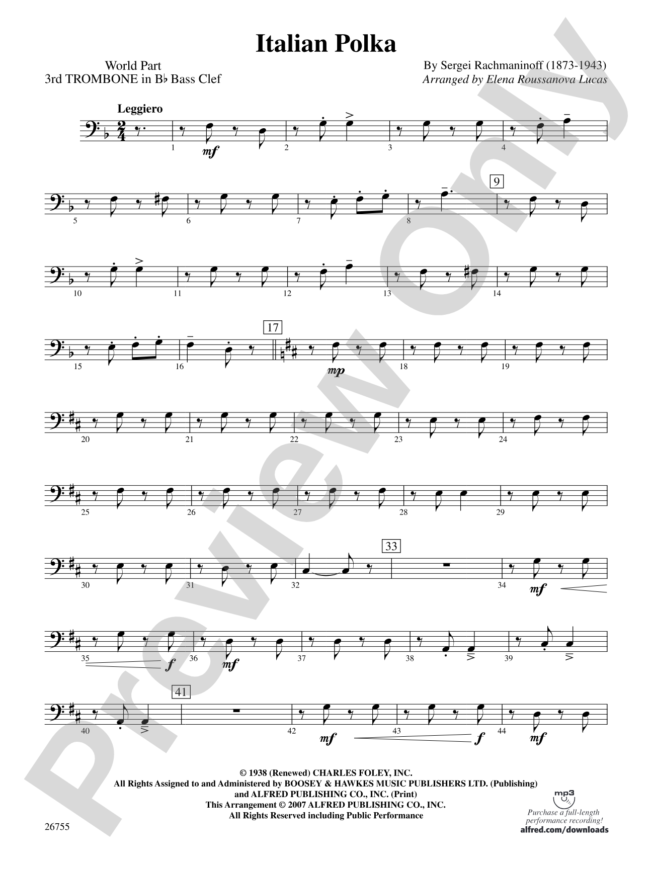 Italian Polka: (wp) 3rd B-flat Trombone B.C.