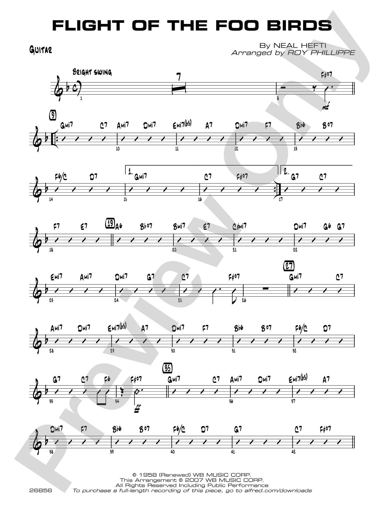 Flight of the Foo Birds: Guitar