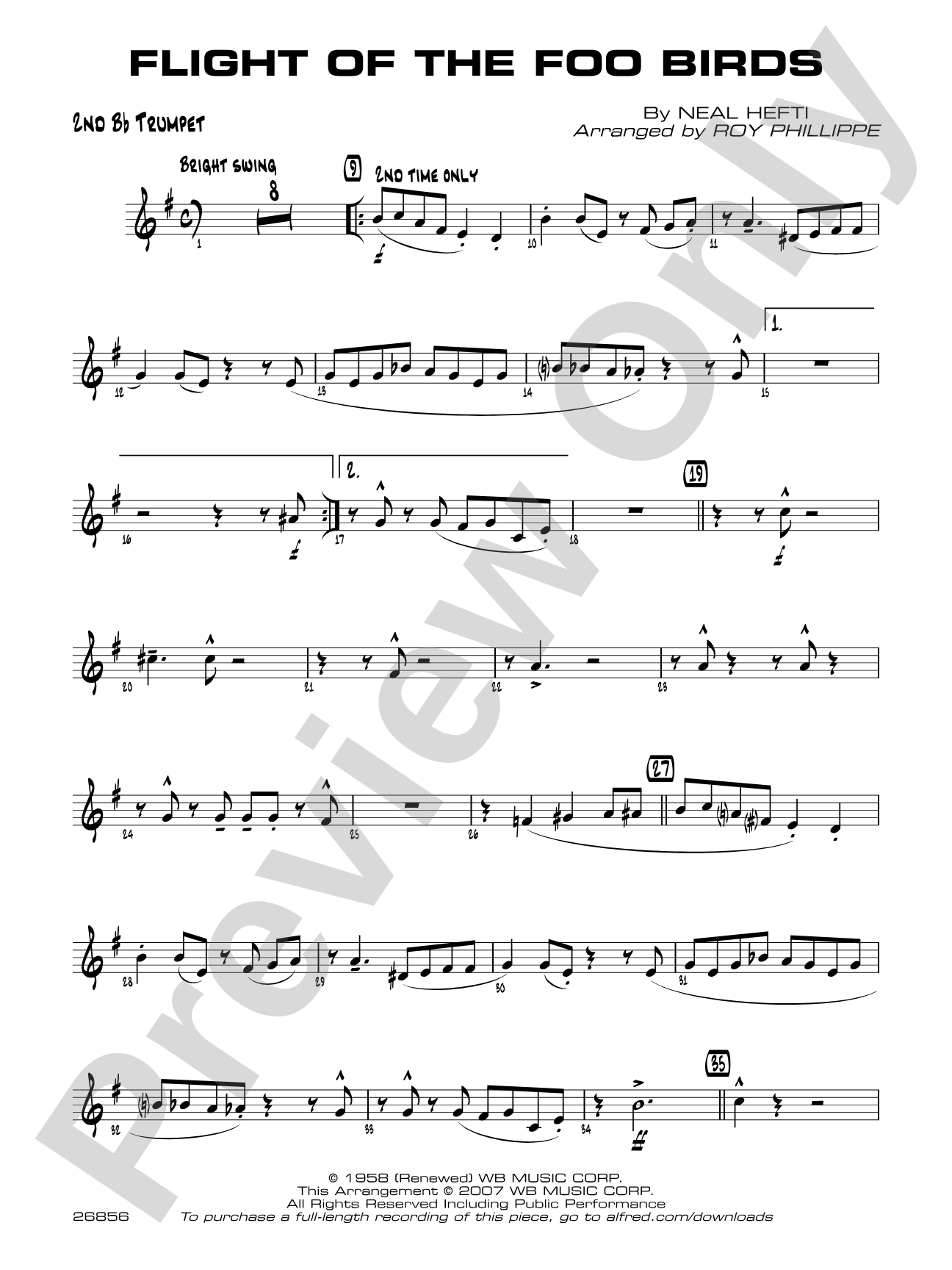 Flight of the Foo Birds: 2nd B-flat Trumpet
