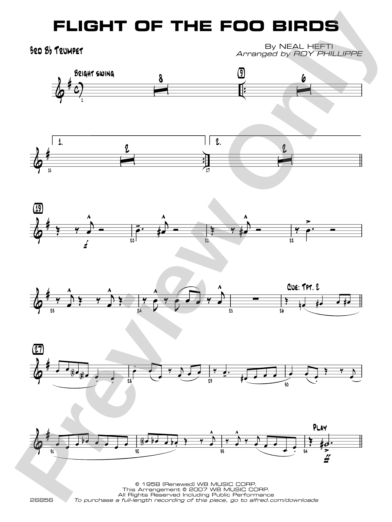 Flight of the Foo Birds: 3rd B-flat Trumpet