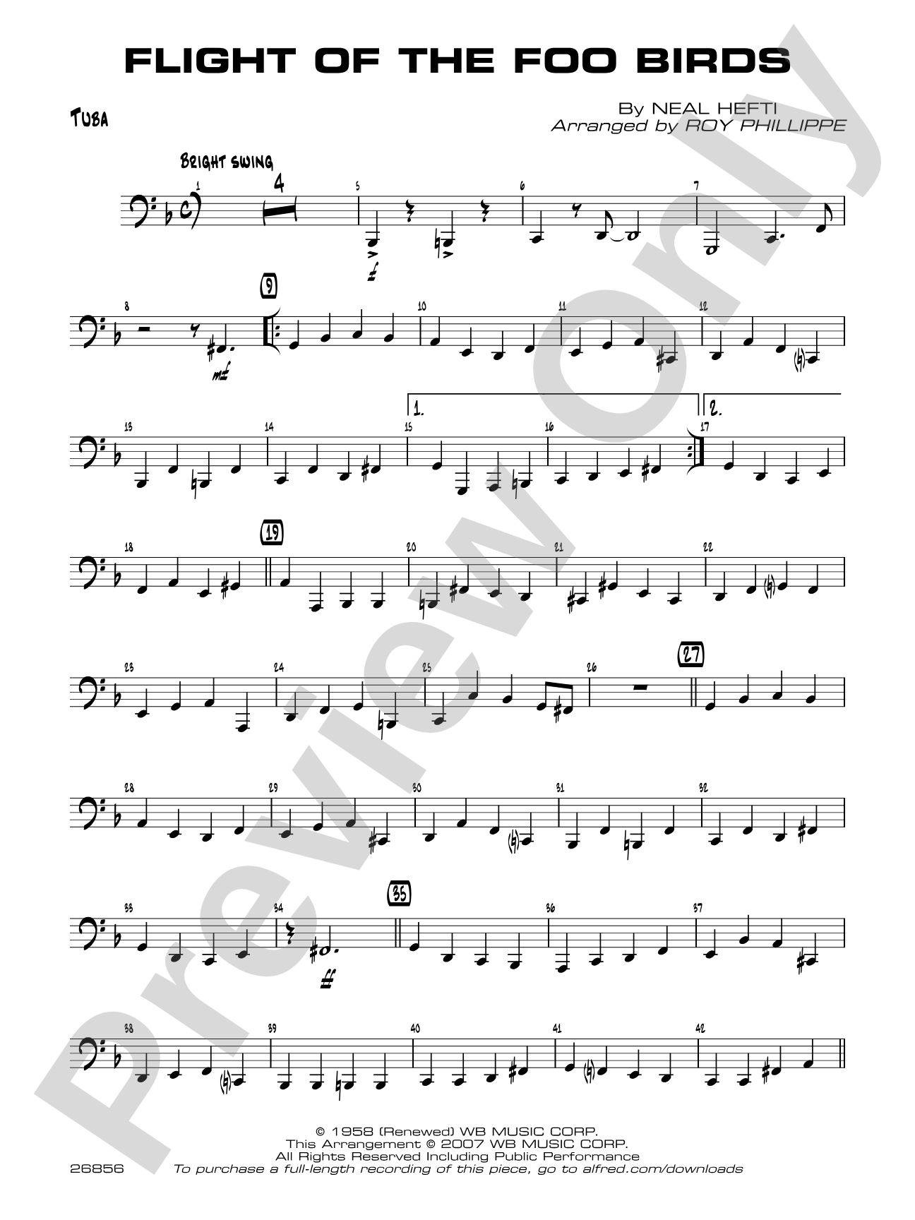 Flight of the Foo Birds: Tuba