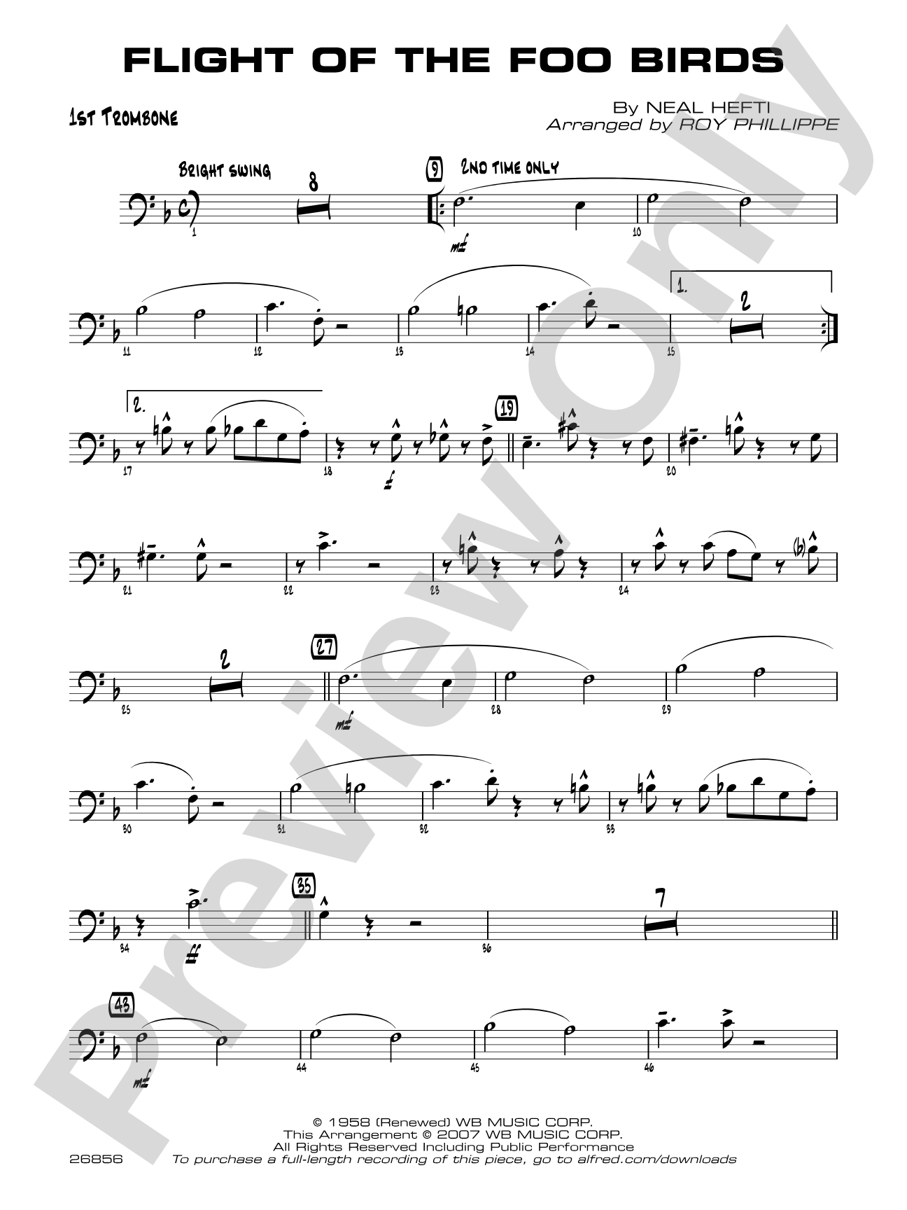 Flight of the Foo Birds: 1st Trombone