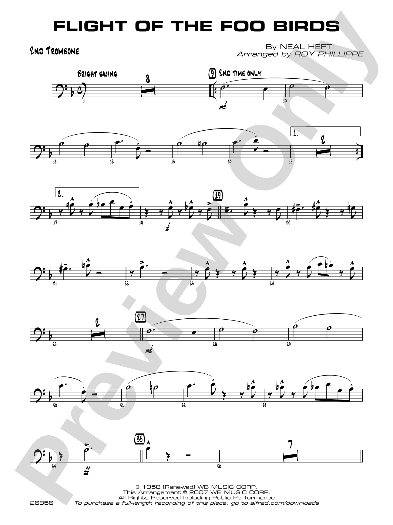 Flight of the Foo Birds: 2nd Trombone