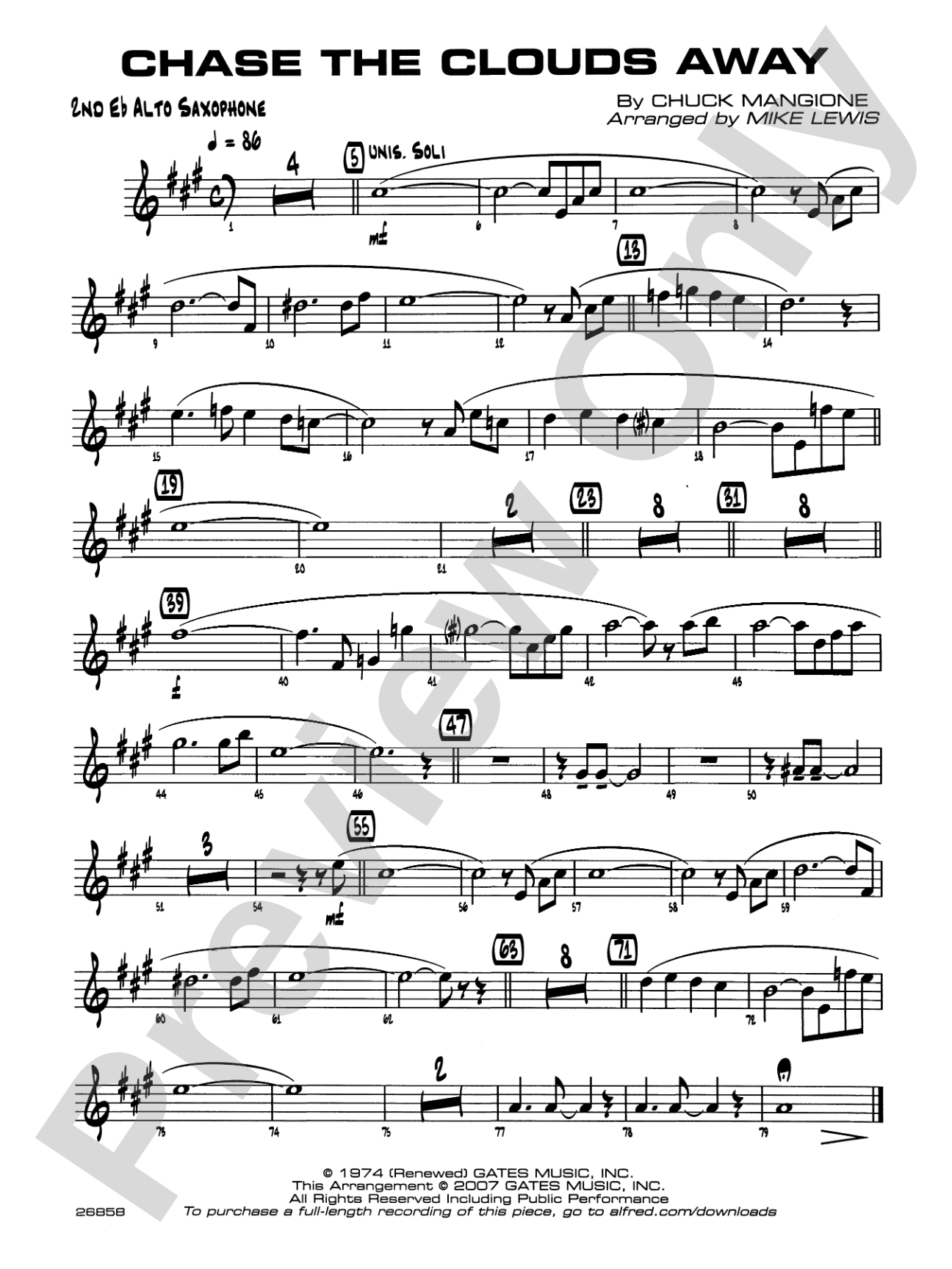 Chase the Clouds Away: 2nd E-flat Alto Saxophone