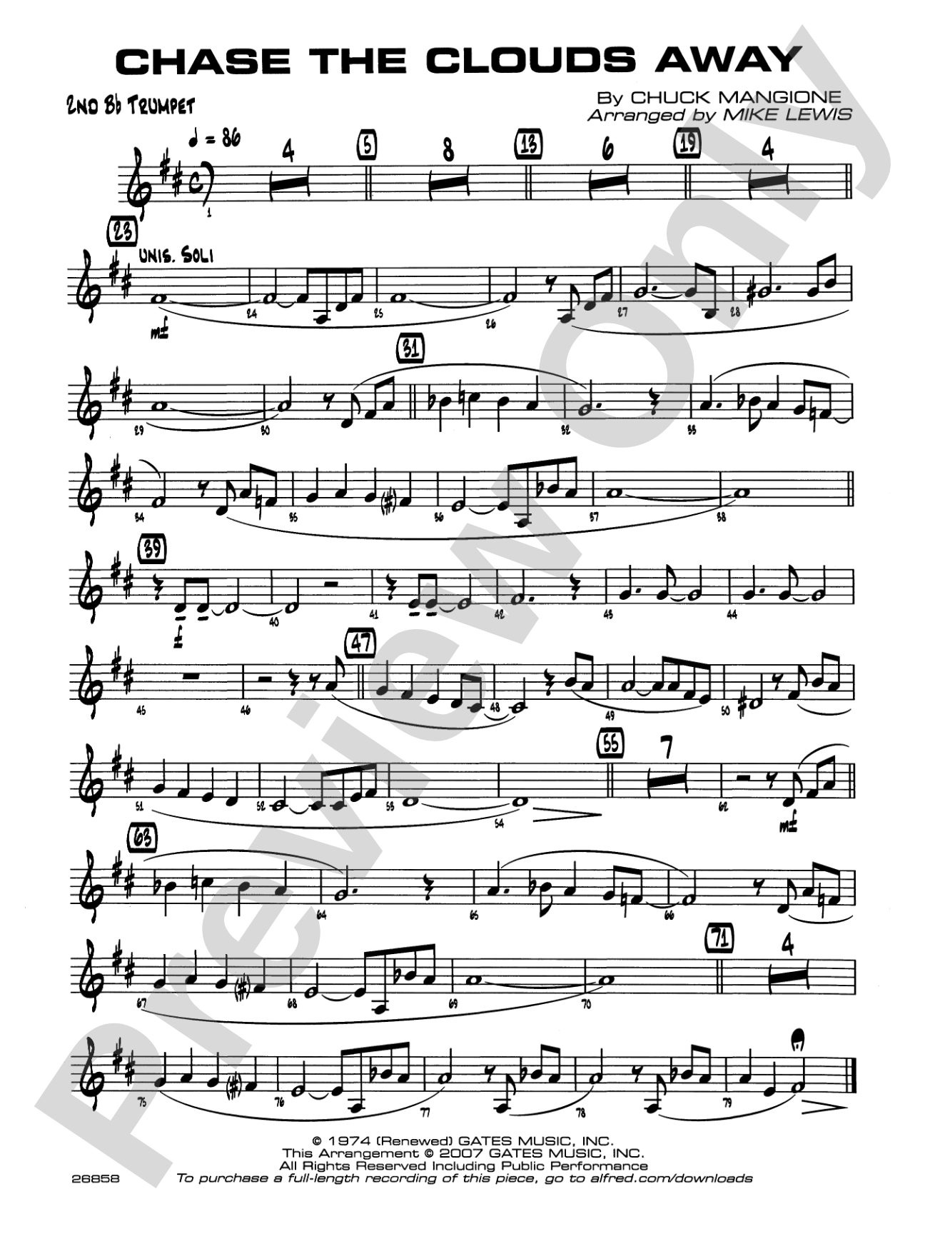 Chase the Clouds Away: 2nd B-flat Trumpet