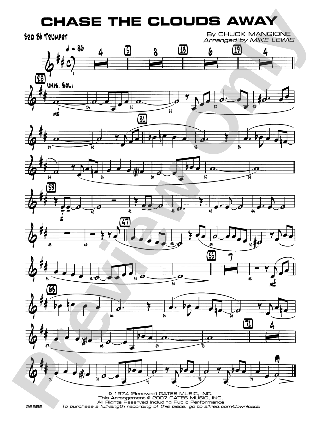 Chase the Clouds Away: 3rd B-flat Trumpet