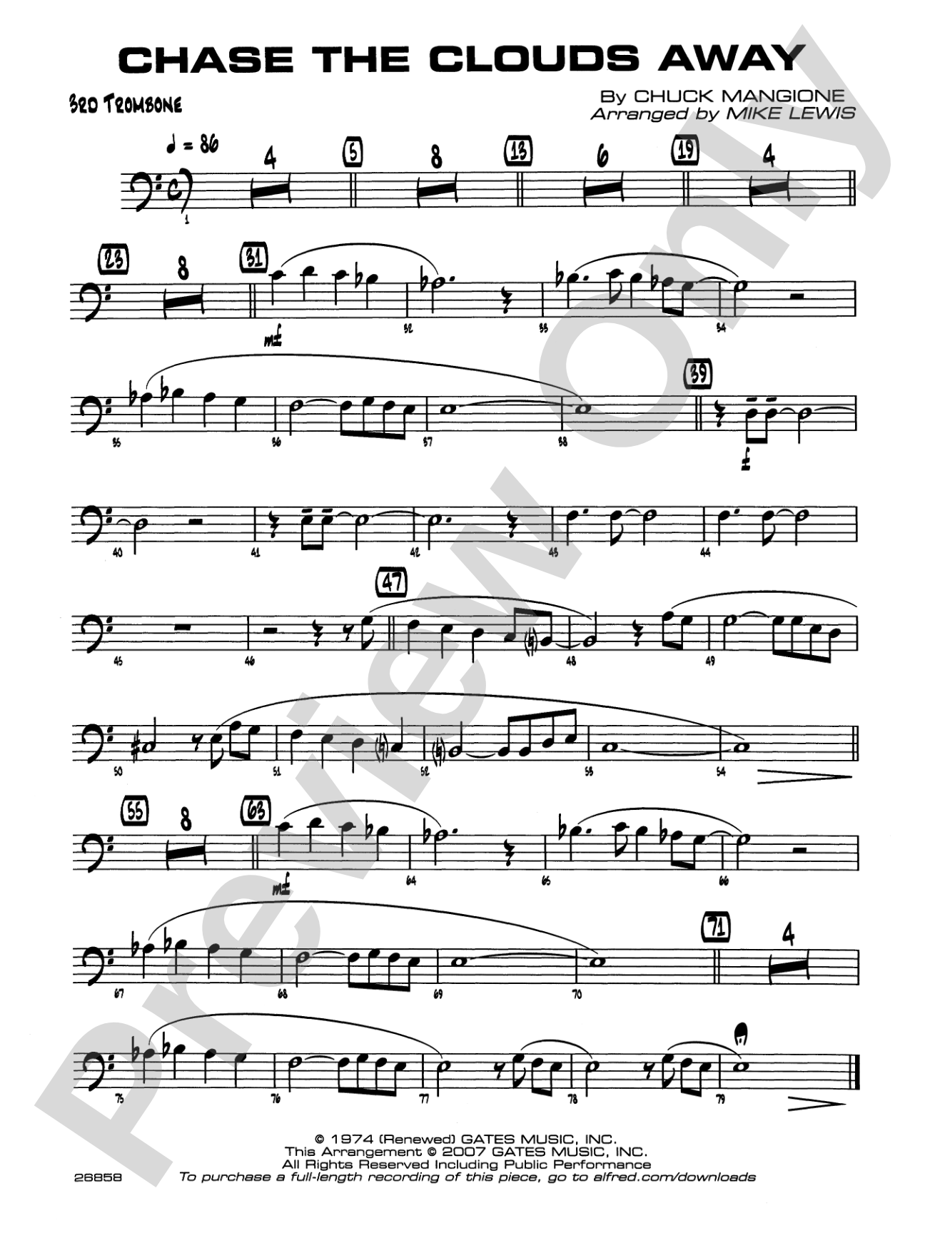 Chase the Clouds Away: 3rd Trombone