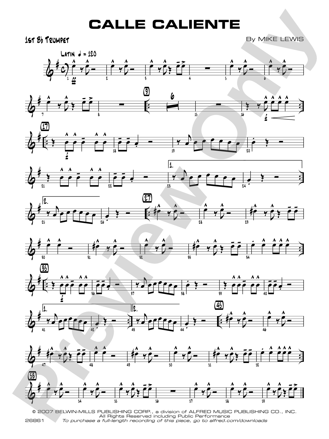 Calle Caliente: 1st B-flat Trumpet